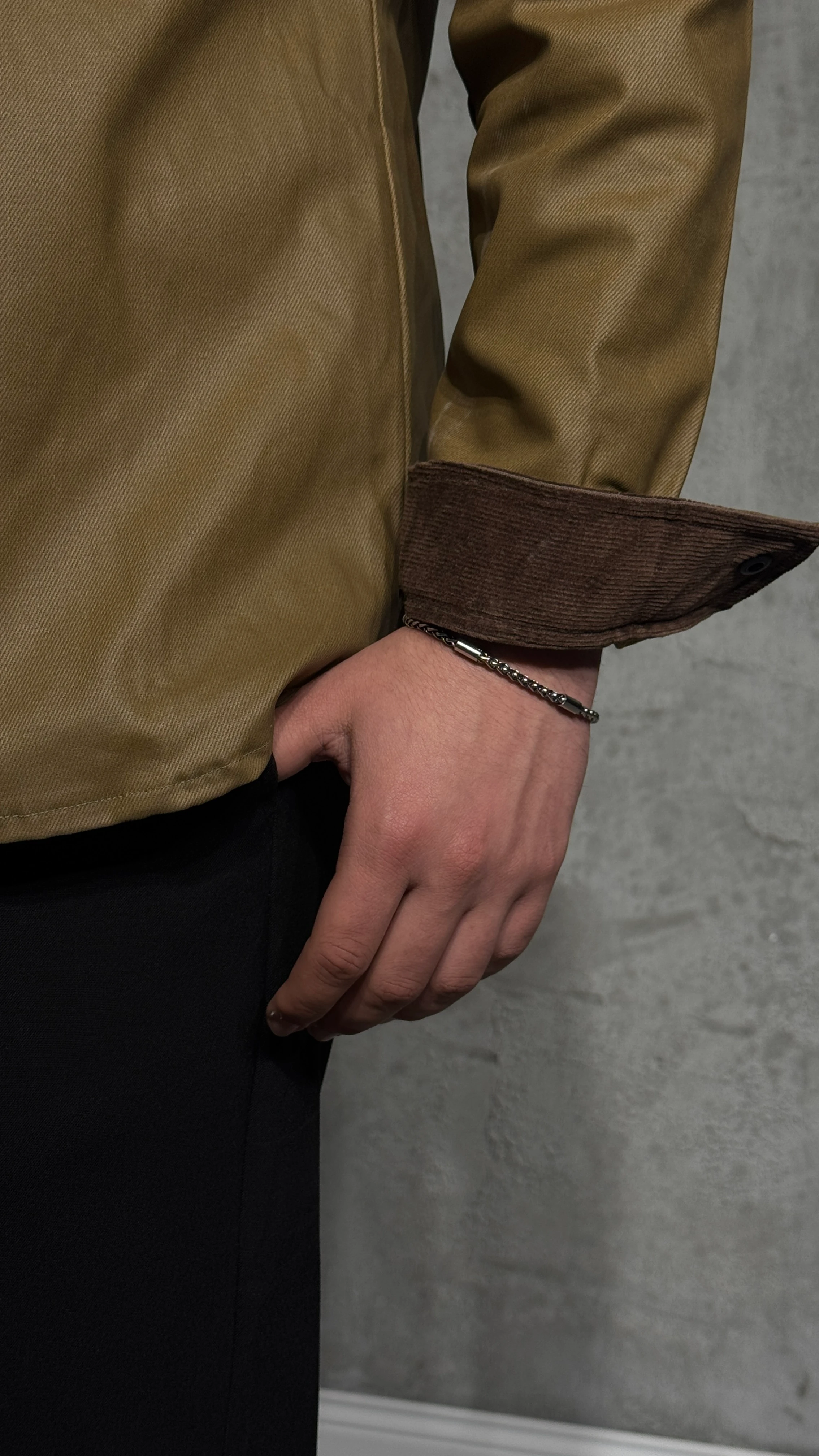 Erkek Kadife Yakalı Wax Dokulu Gömlek Ceket