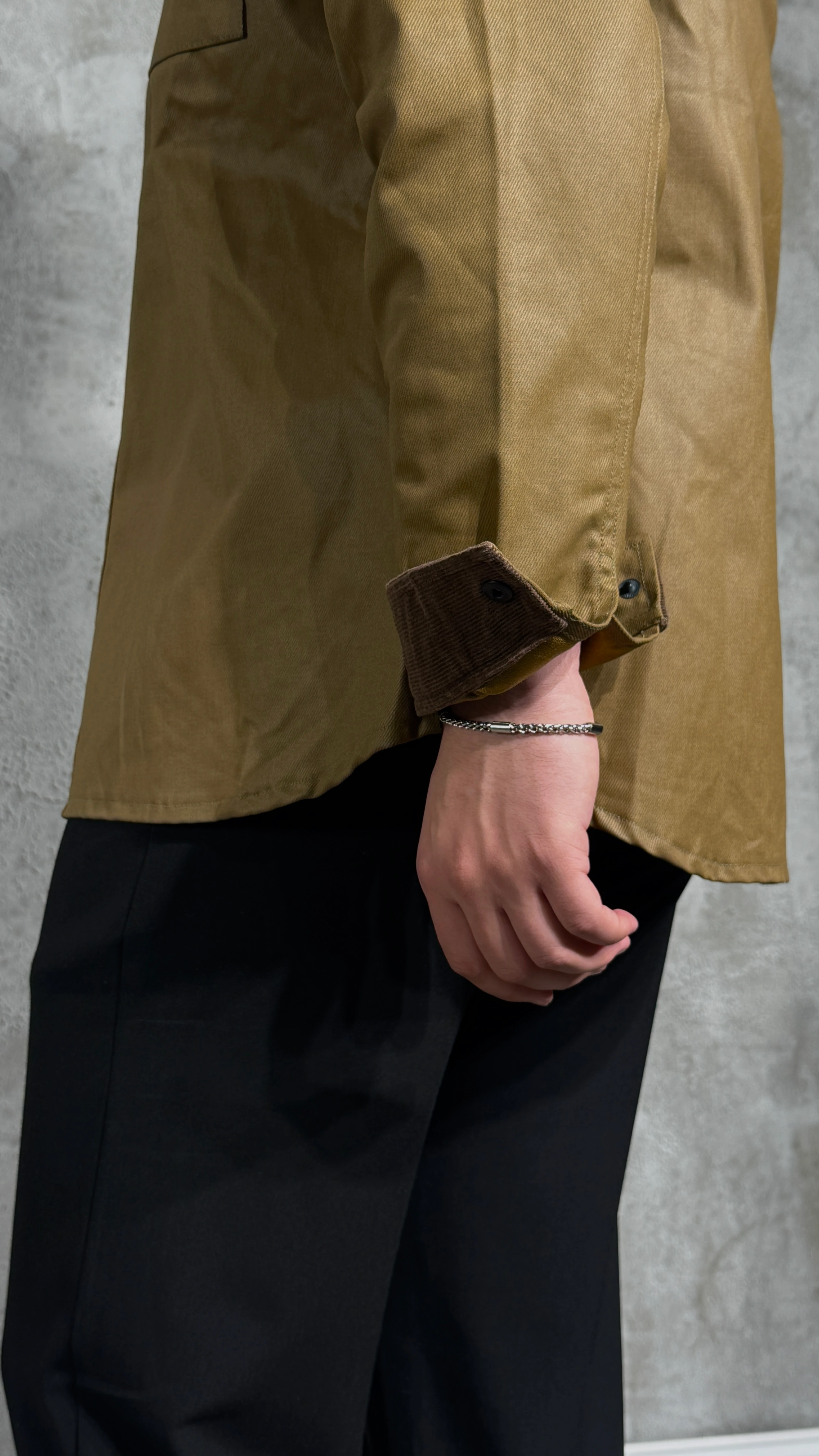 Erkek Kadife Yakalı Wax Dokulu Gömlek Ceket