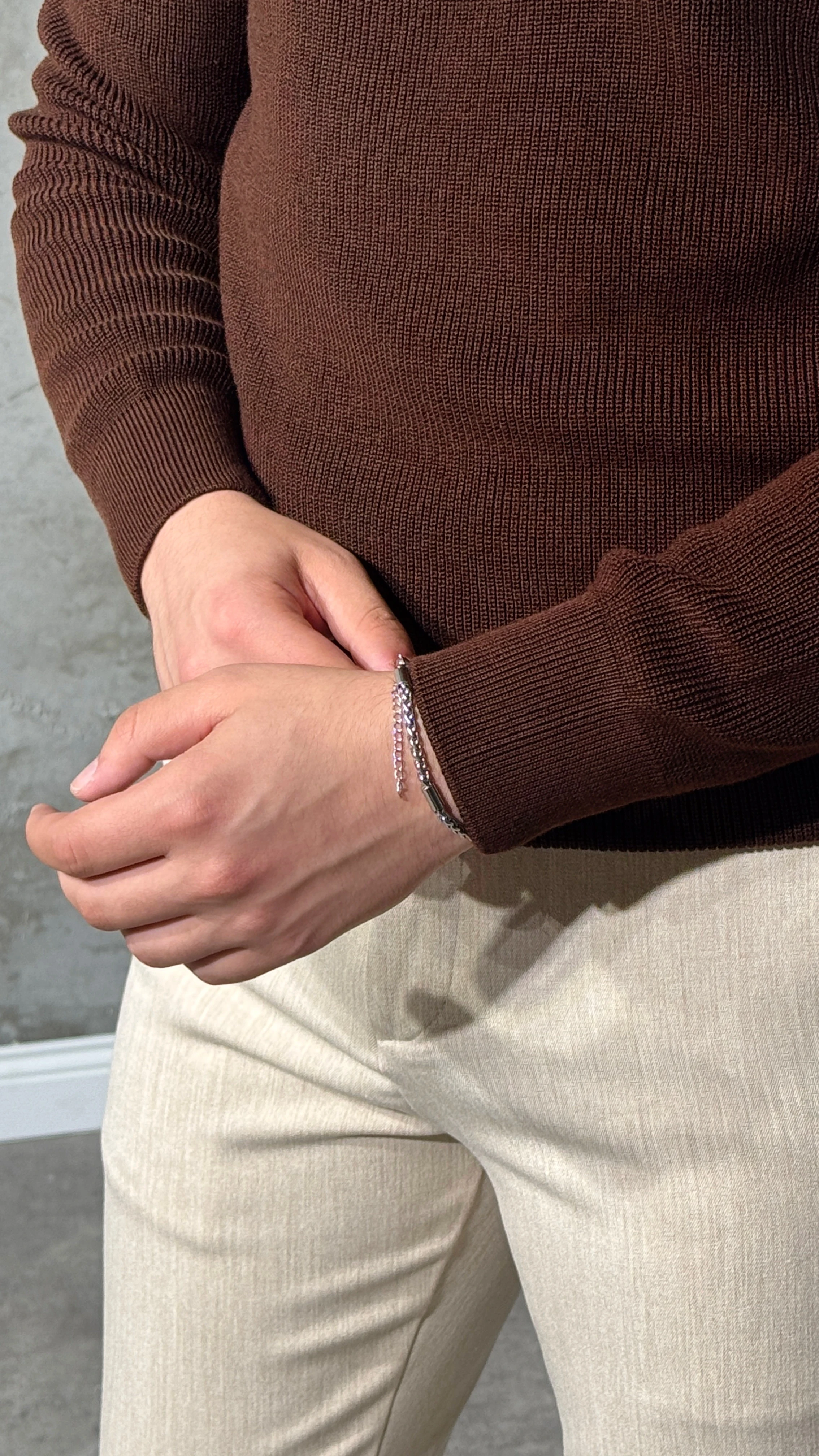 Erkek Yarım Fermuar Premium Triko Kazak