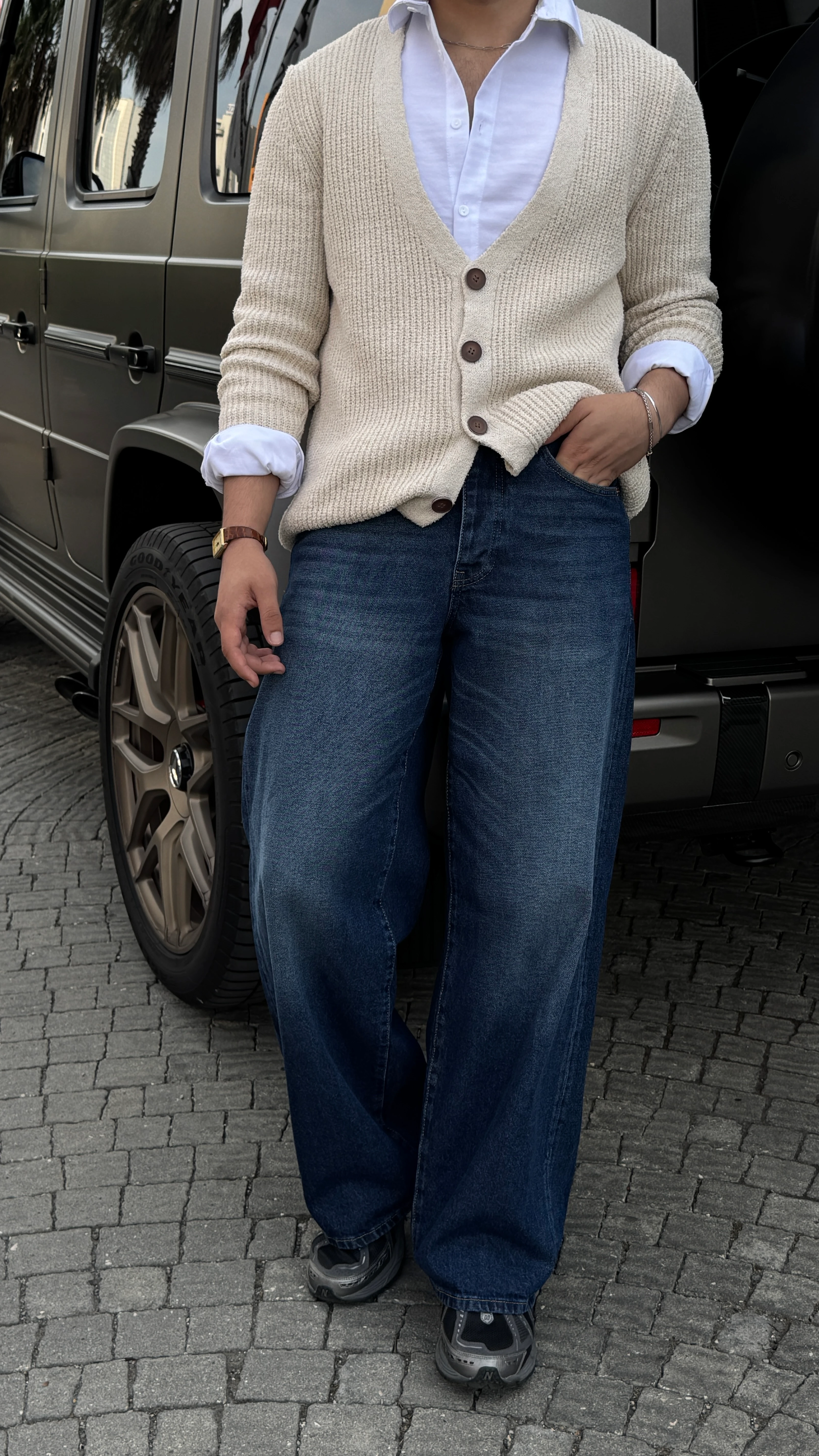 Erkek Premium Fit Kesim Düğmeli Hırka