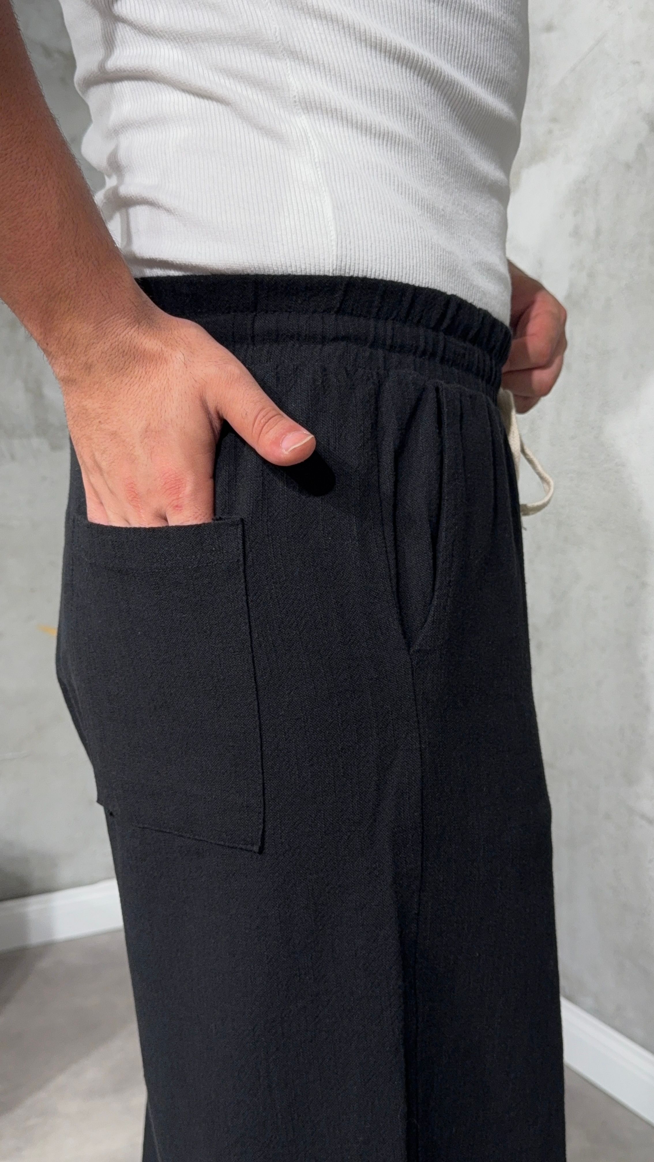 Premium Baggy Bol Keten Pantolon