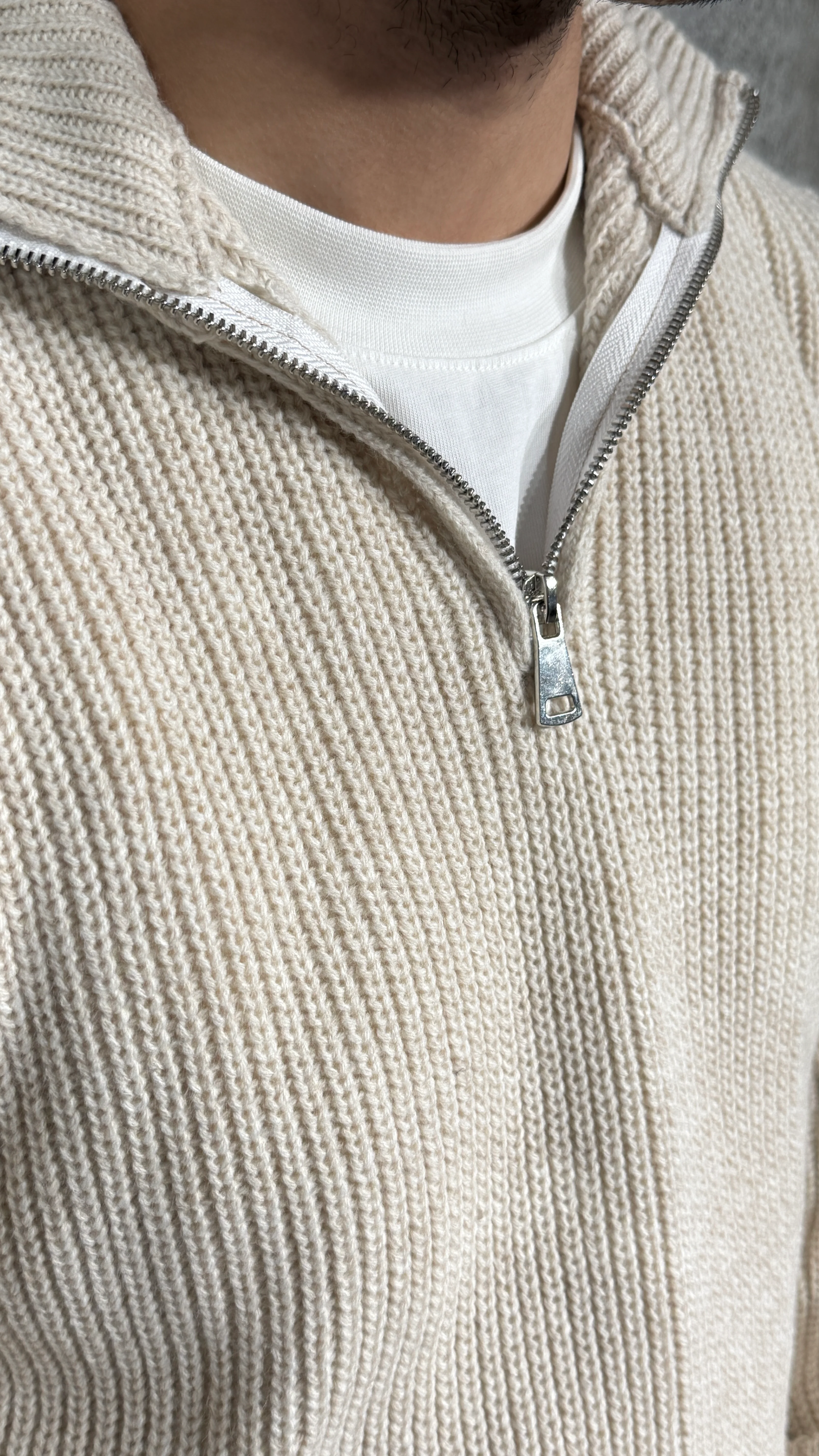 Erkek Yarım Fermuarlı Tok Kazak