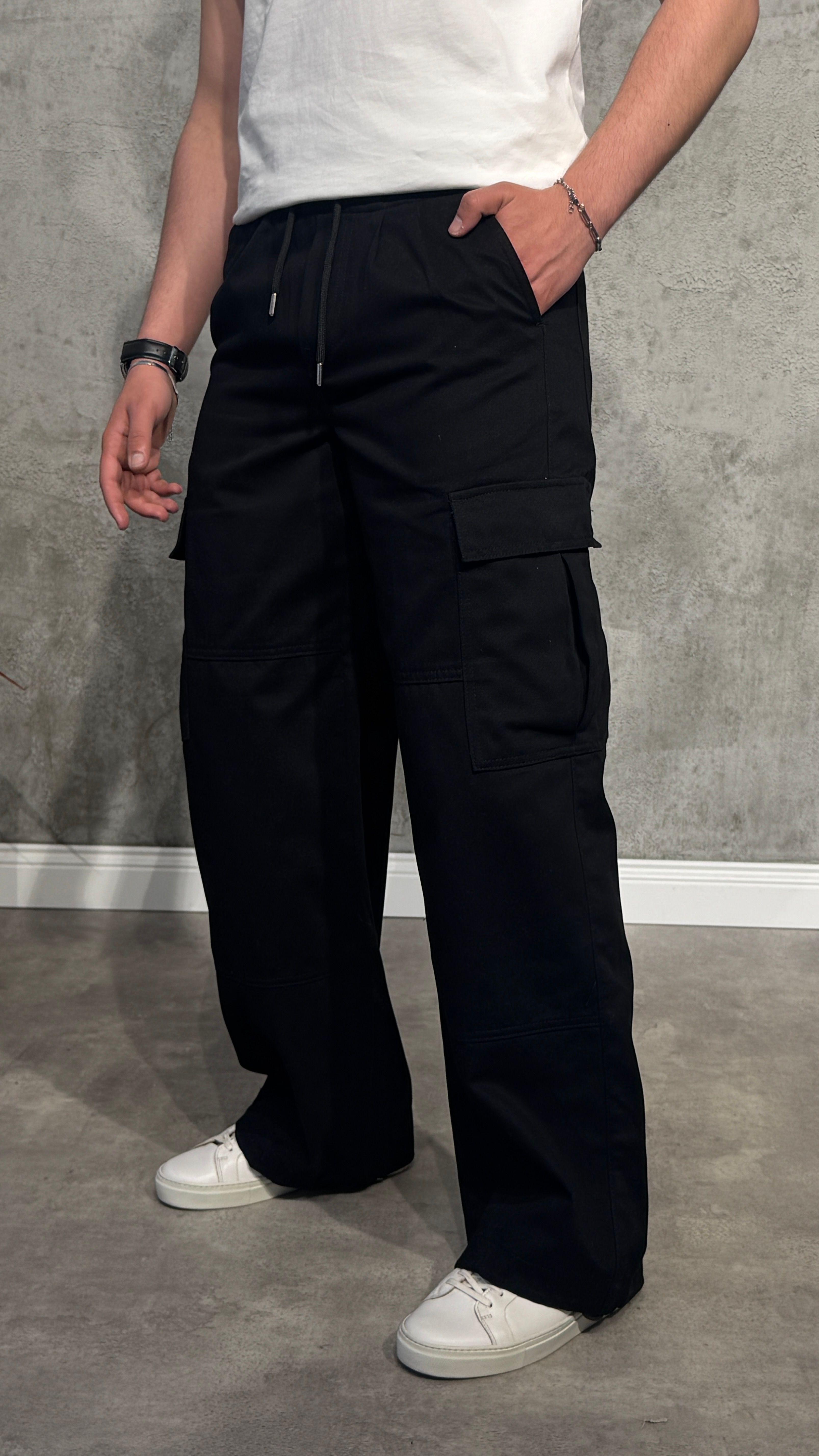 Premium Baggy Kargo Cepli Kot Pantolon