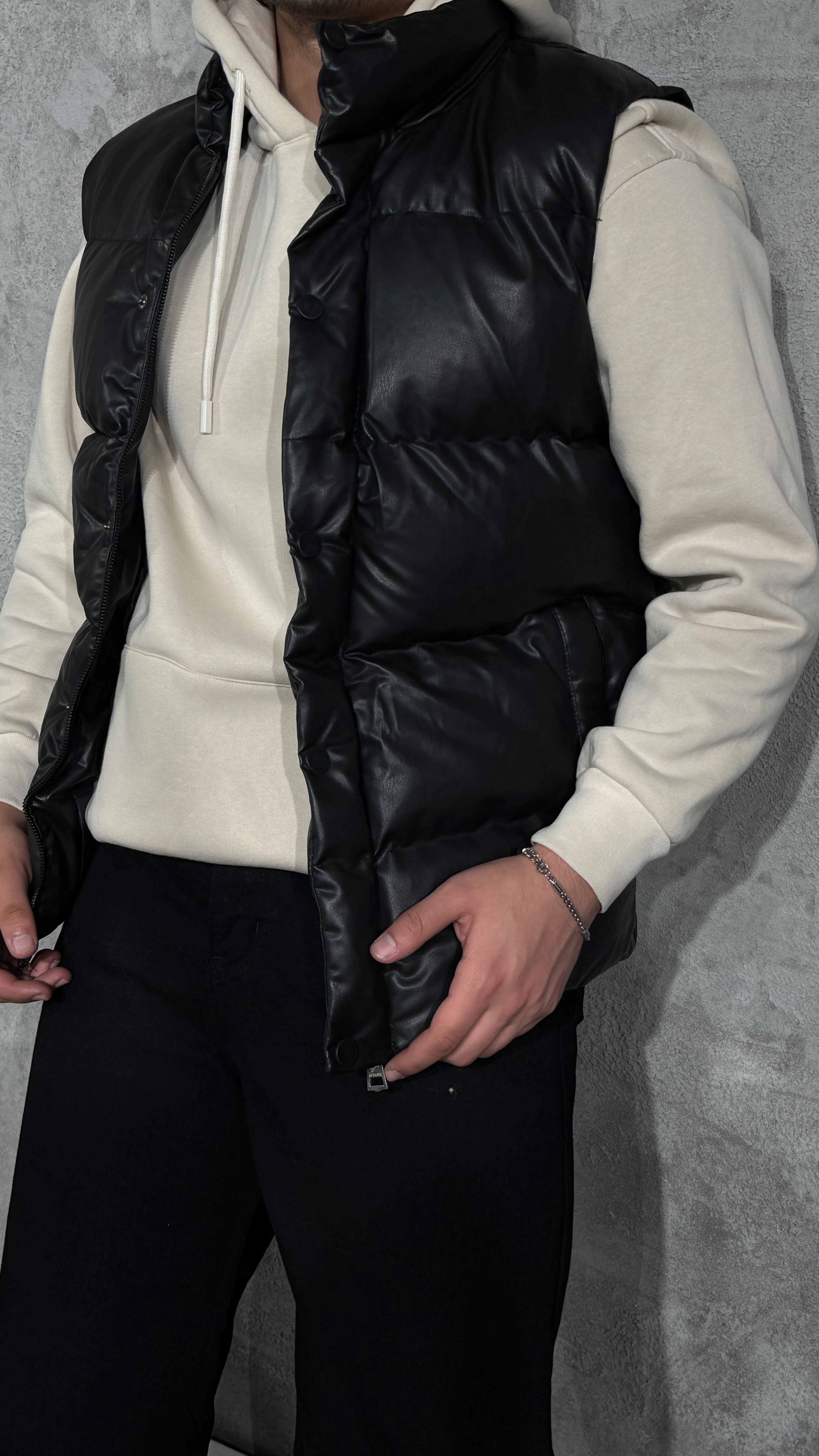 Erkek Premium Deri Yelek