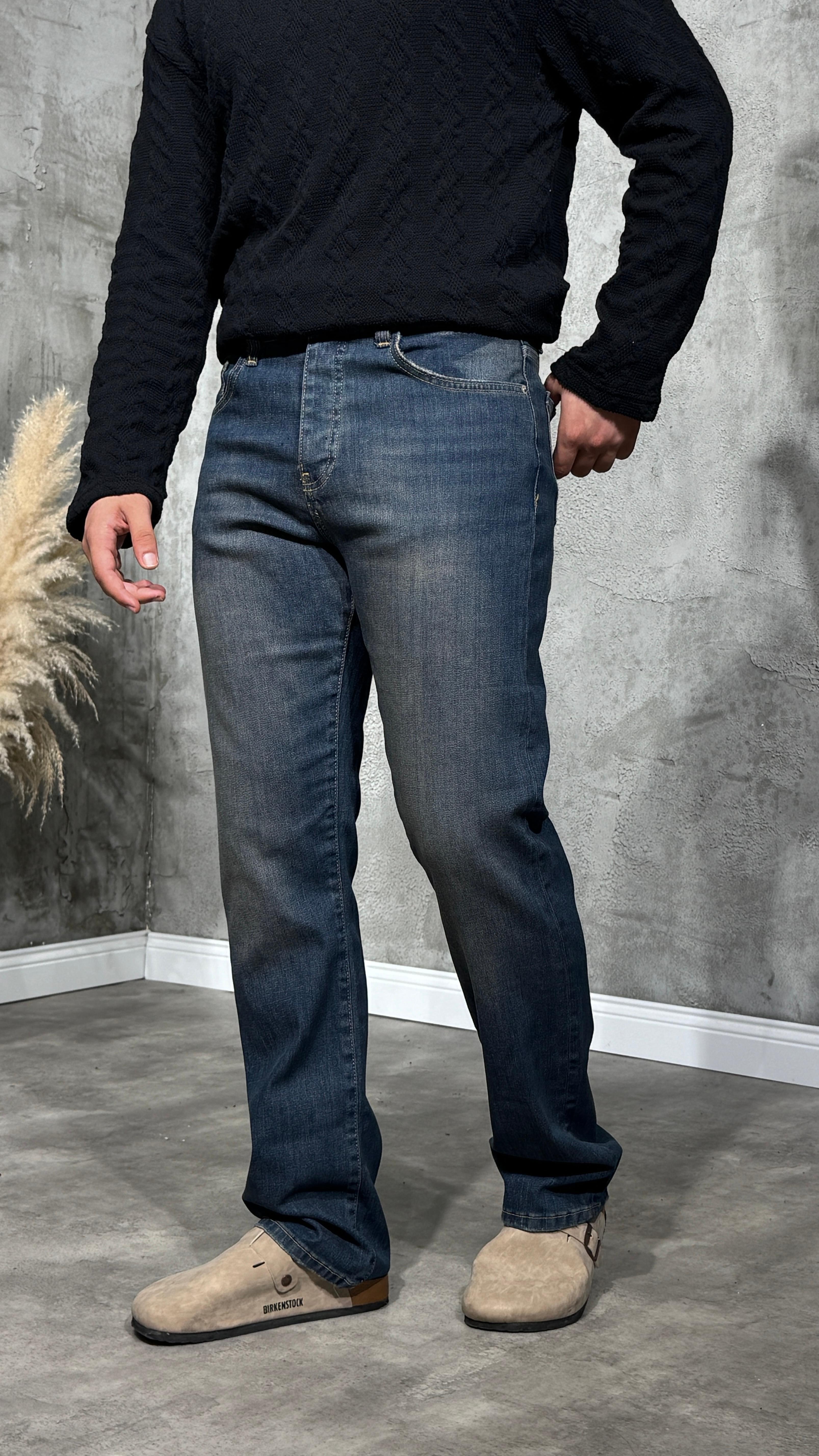 Erkek Regular Fit Lacivert Kot Pantolon