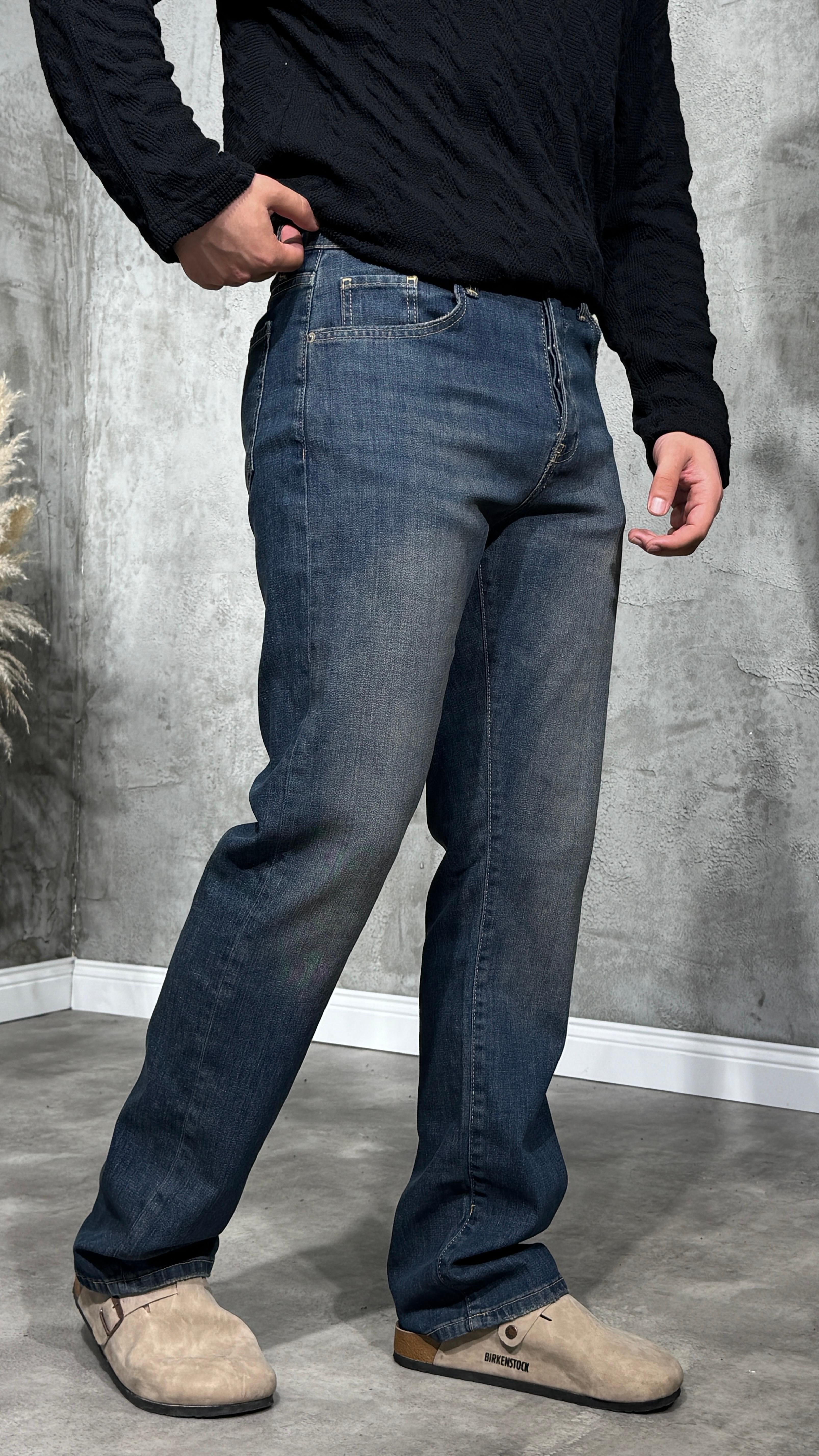 Erkek Regular Fit Lacivert Kot Pantolon