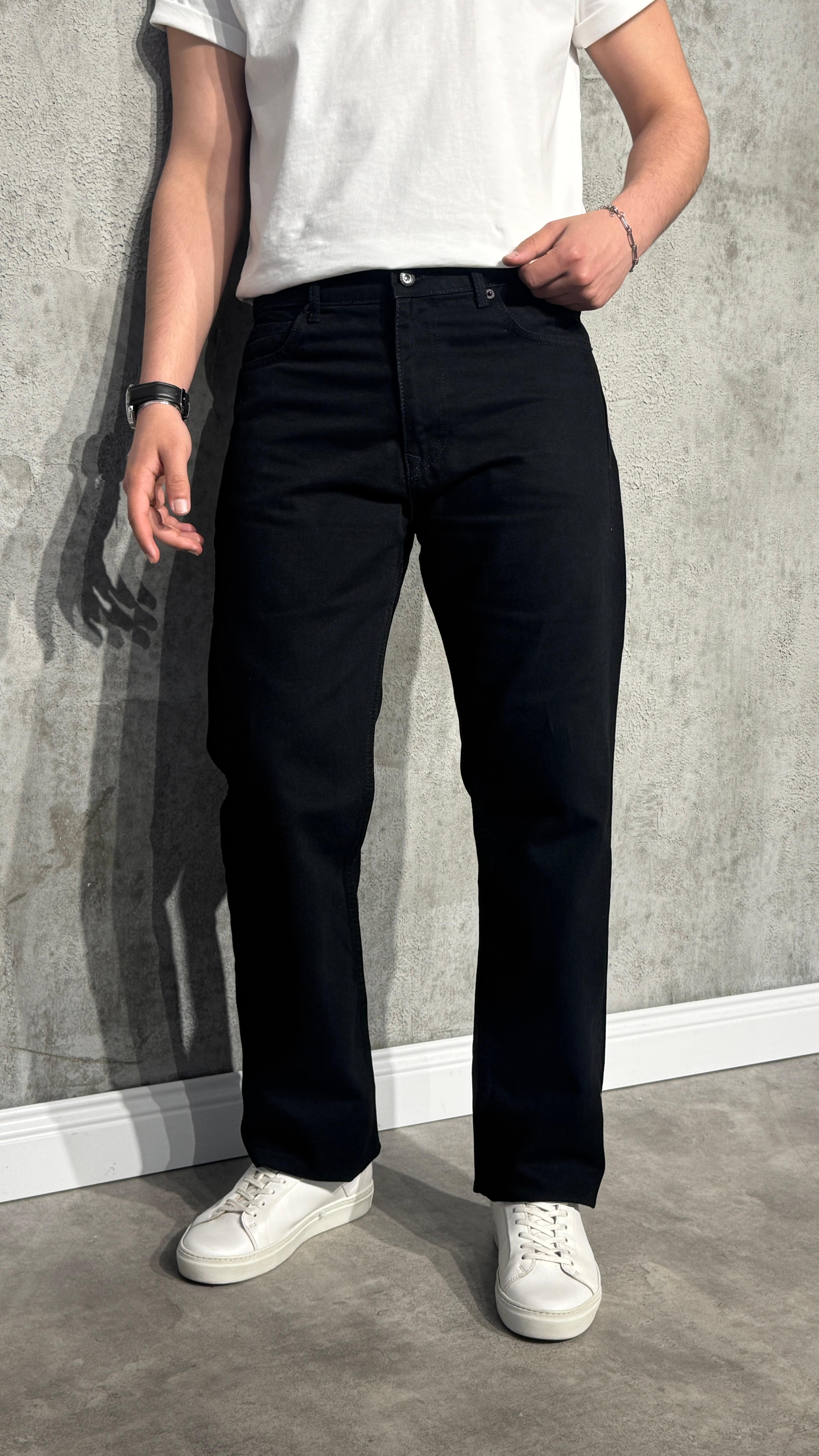 Straight Fit Siyah Kot Pantolon