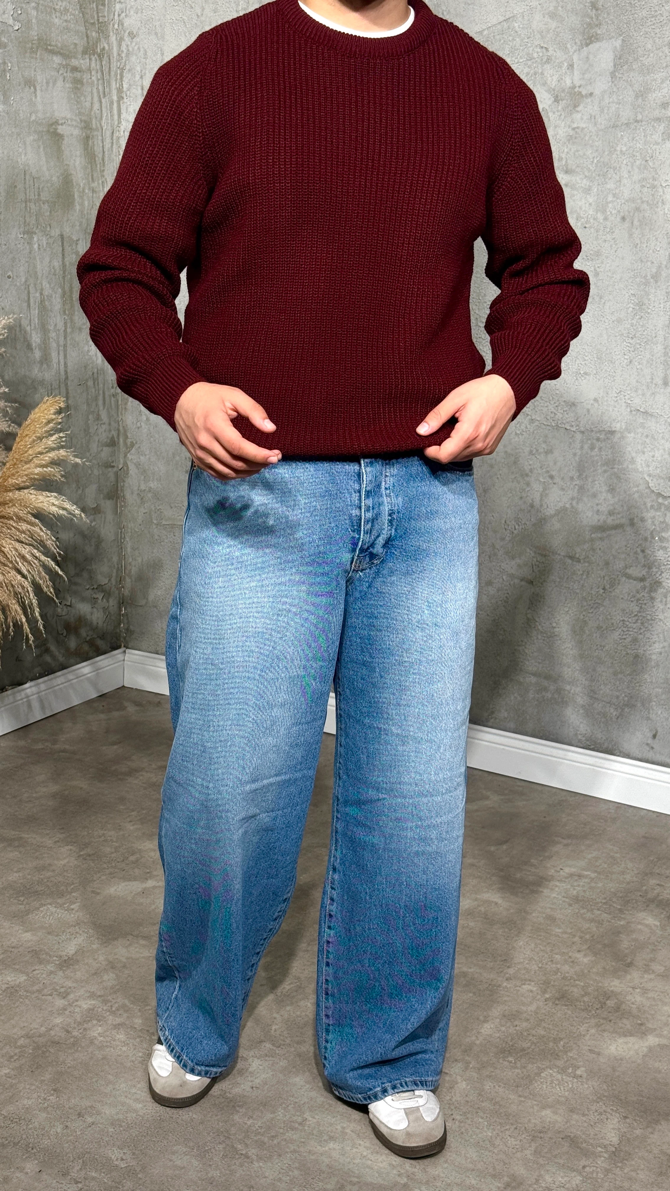 Erkek Premium Bisiklet Yaka Örgü Kazak