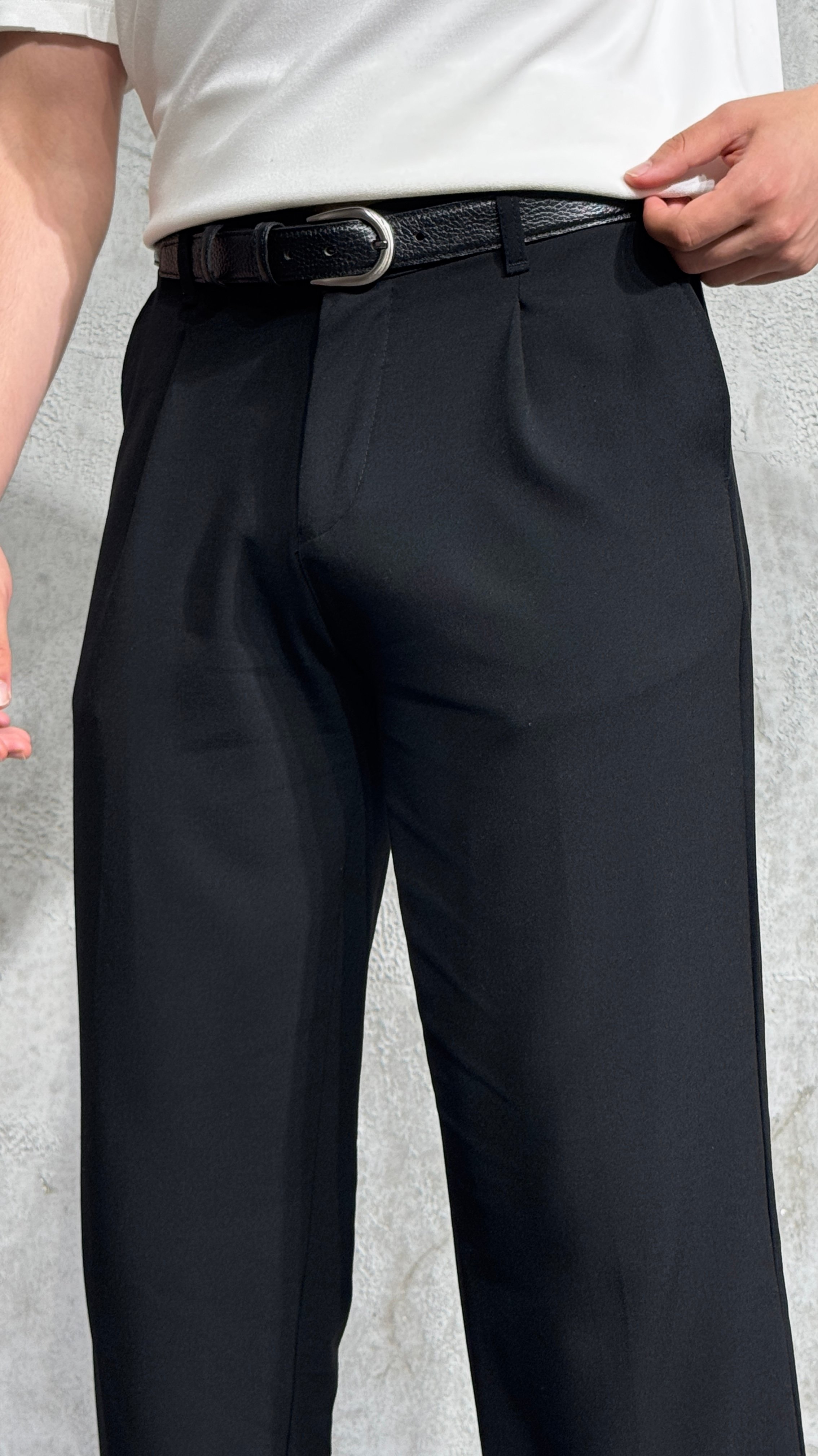 Pileli Baggy Kumaş Pantolon