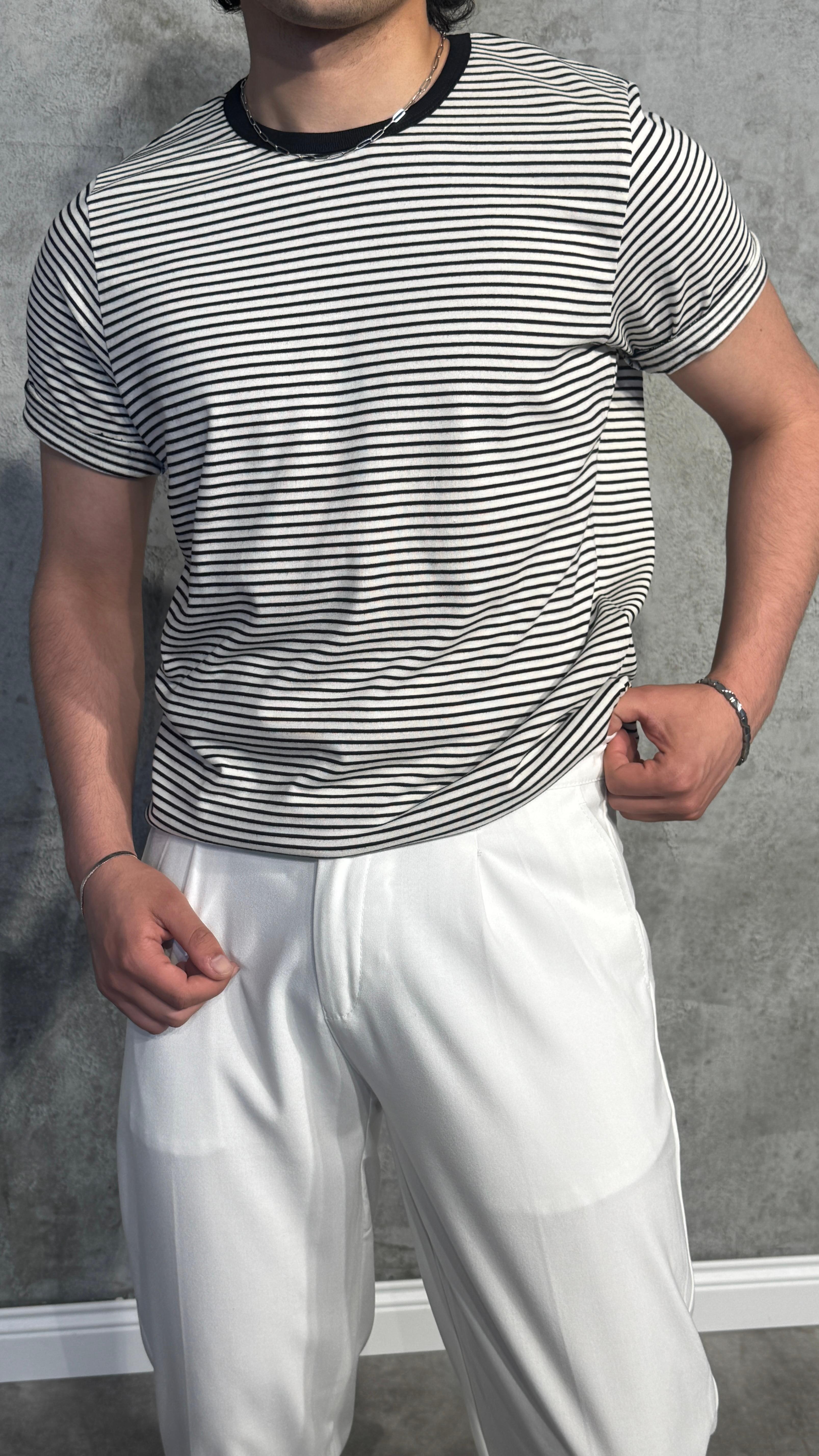 Regular Fit Çizgili Tişört