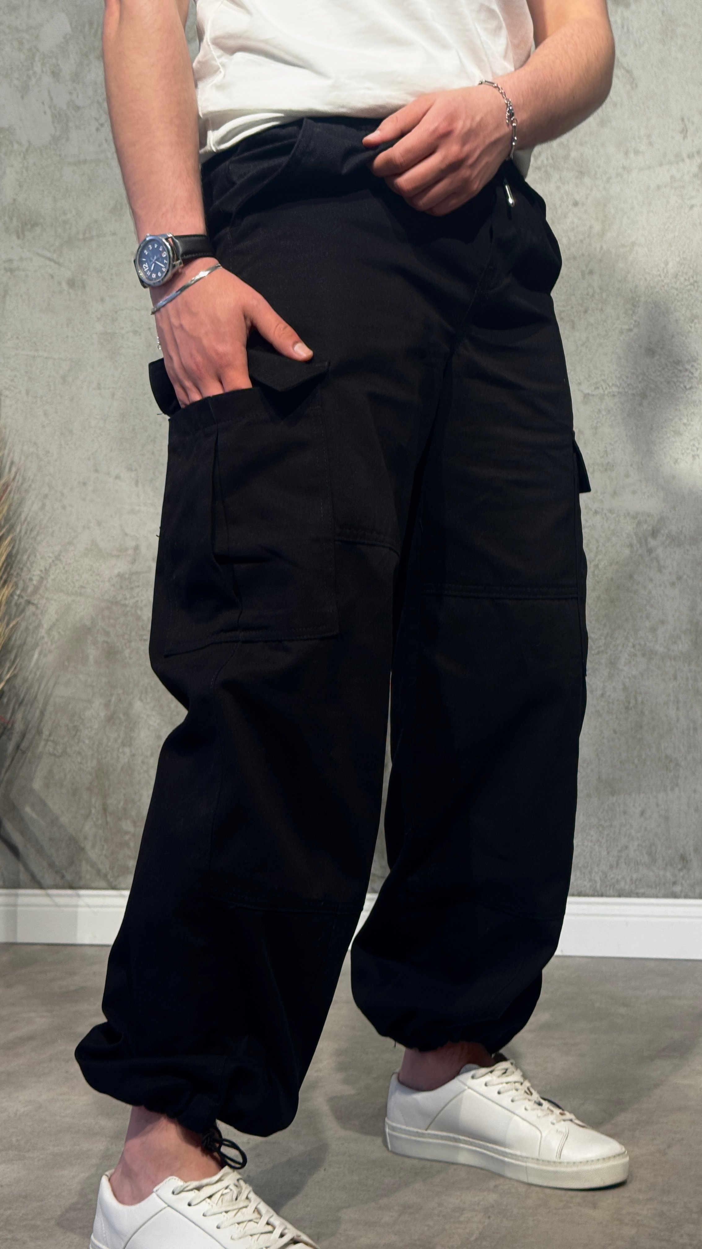 Premium Baggy Kargo Cepli Kot Pantolon