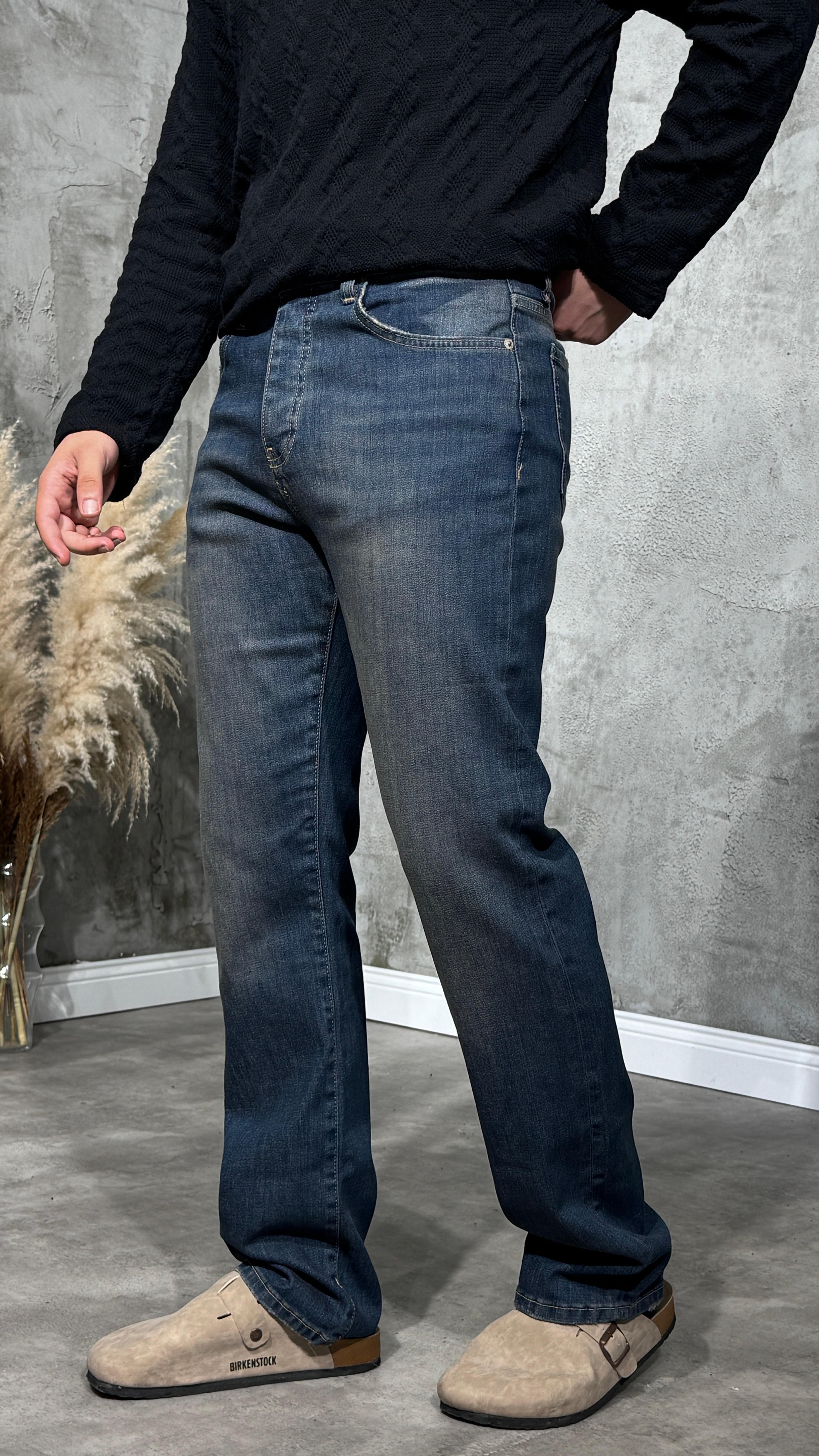 Erkek Regular Fit Lacivert Kot Pantolon