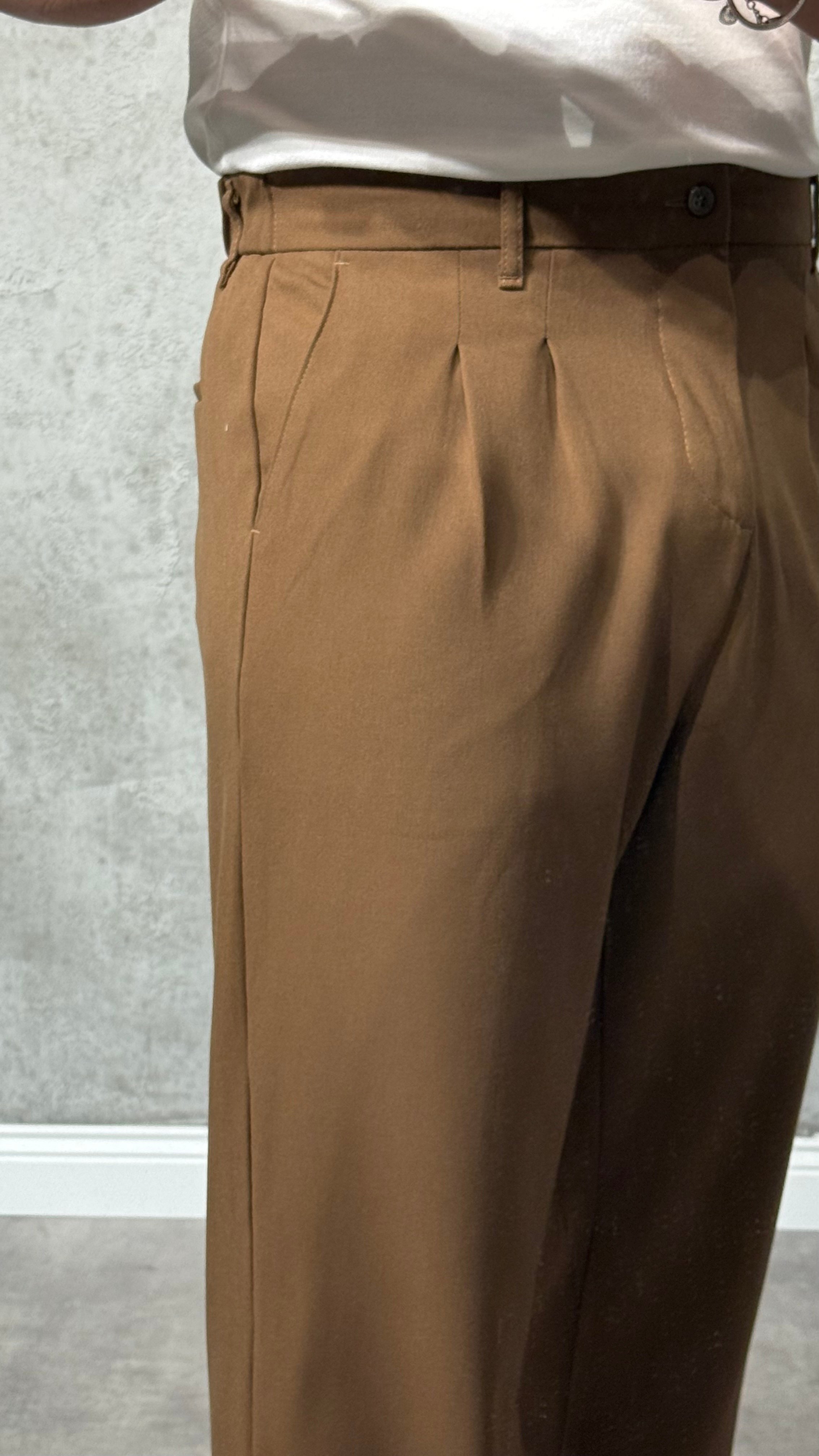 Pileli Baggy Kumaş Pantolon