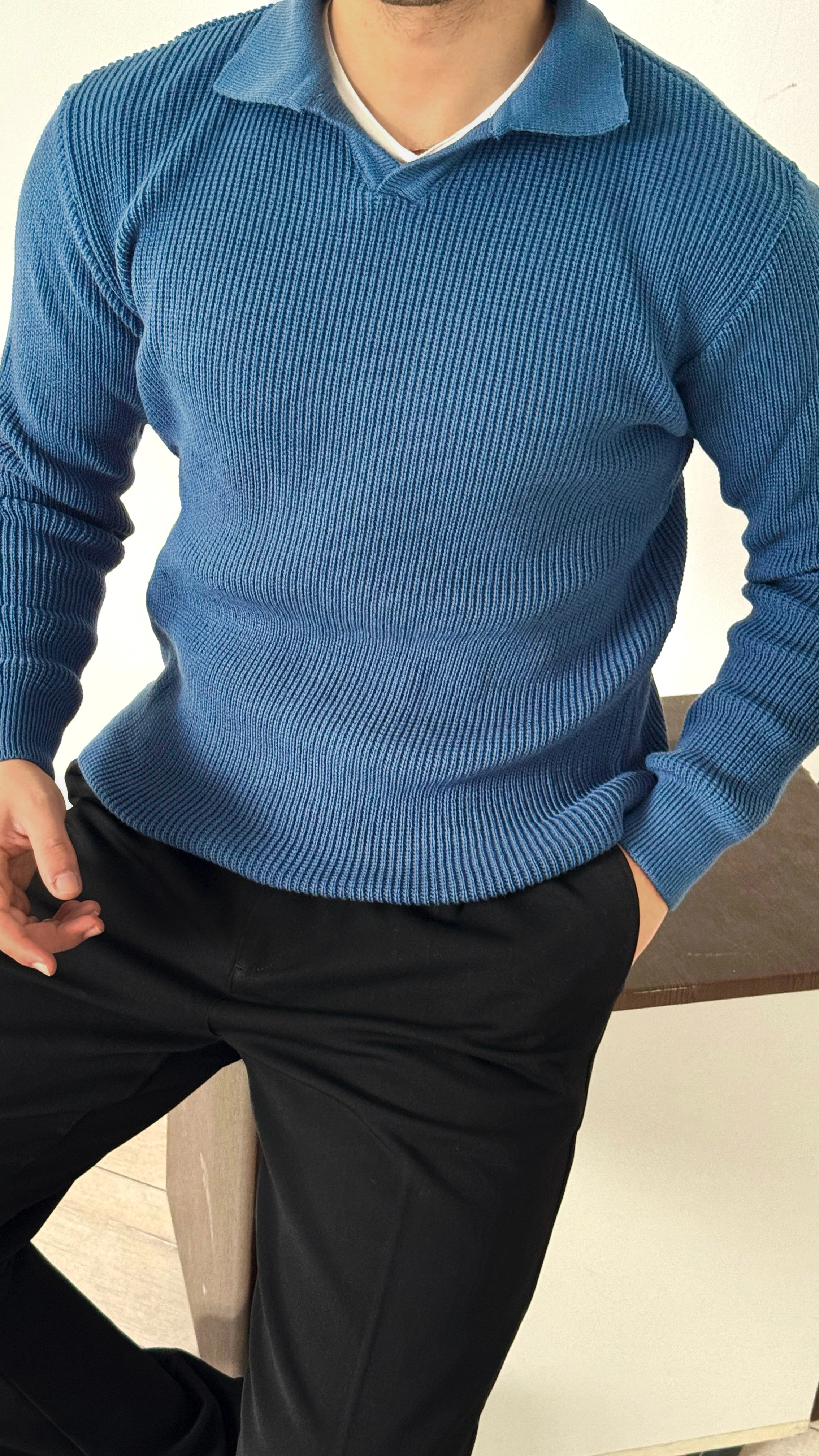 Erkek Regular Polo Yaka Kazak