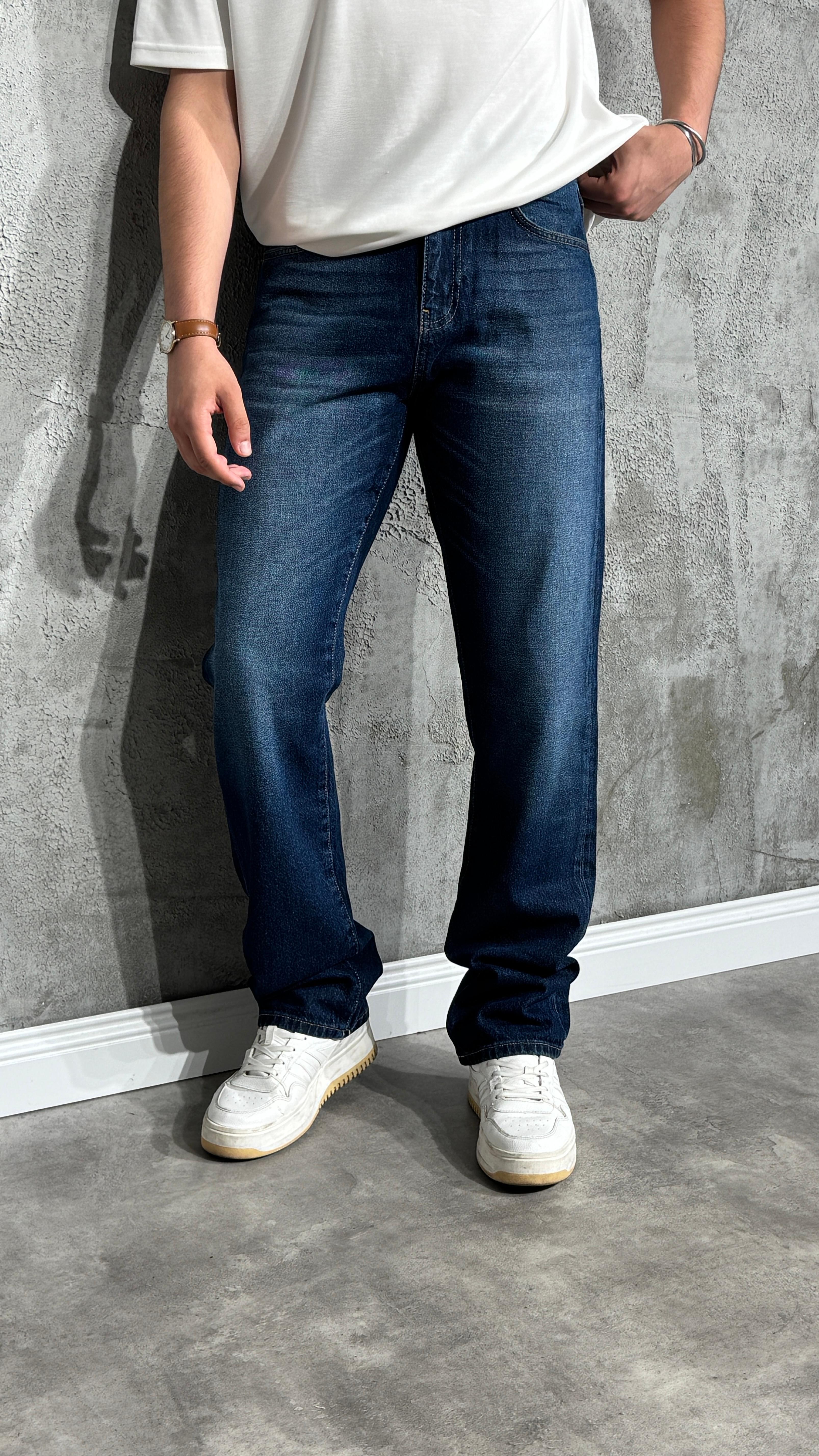 Straight Fit Lacivert Kot Pantolon