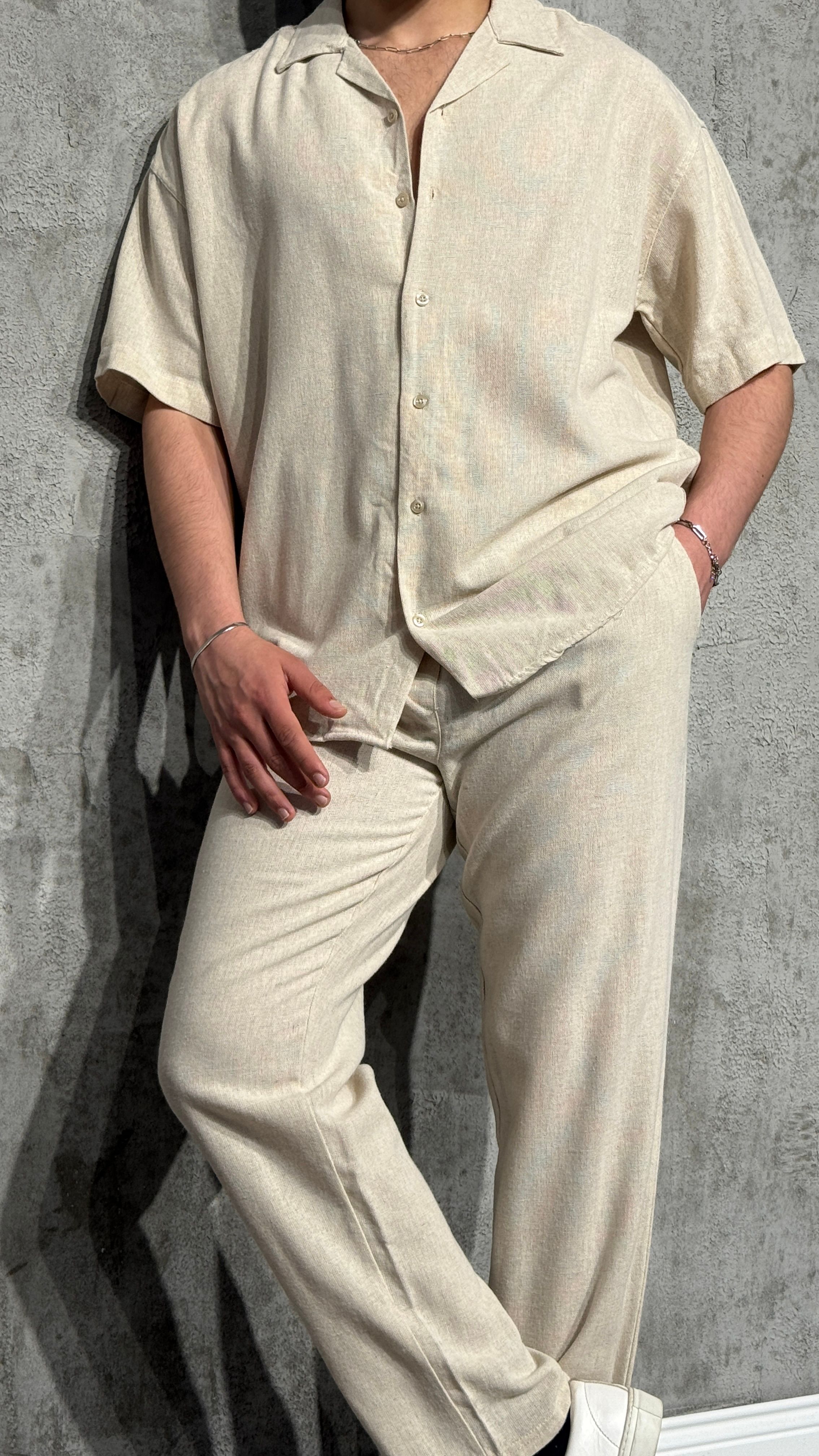 Oversize Keten Eşofman Takım
