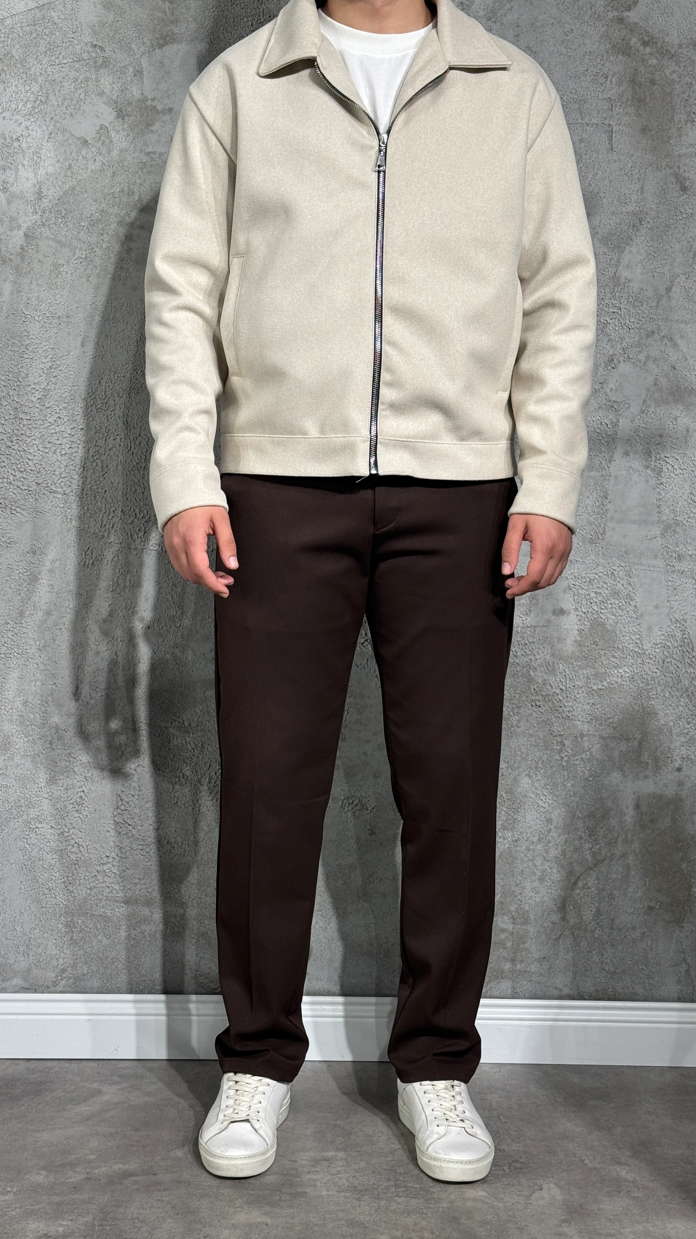 Erkek Fermuarlı Kaşe Ceket