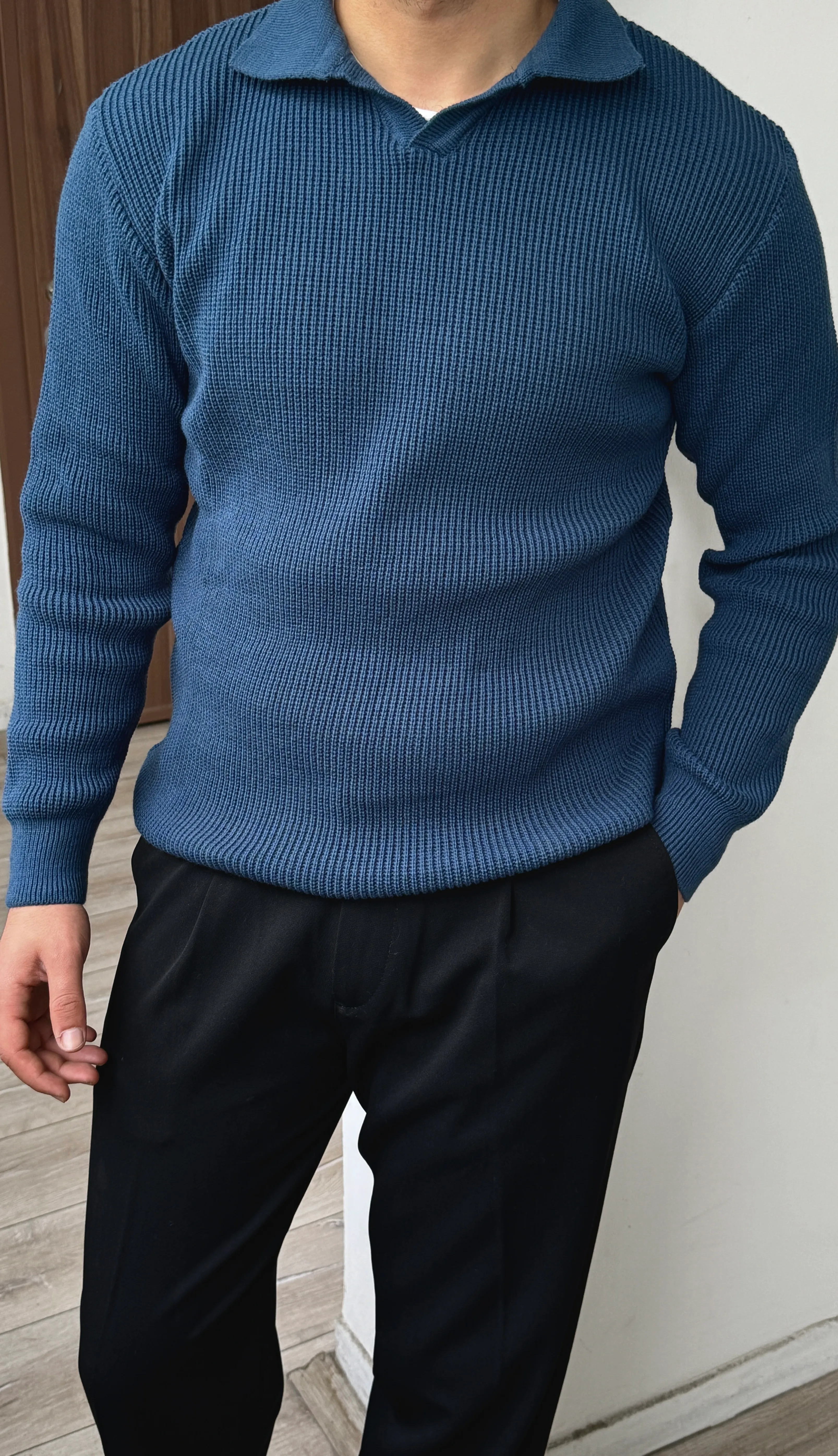 Erkek Regular Polo Yaka Kazak