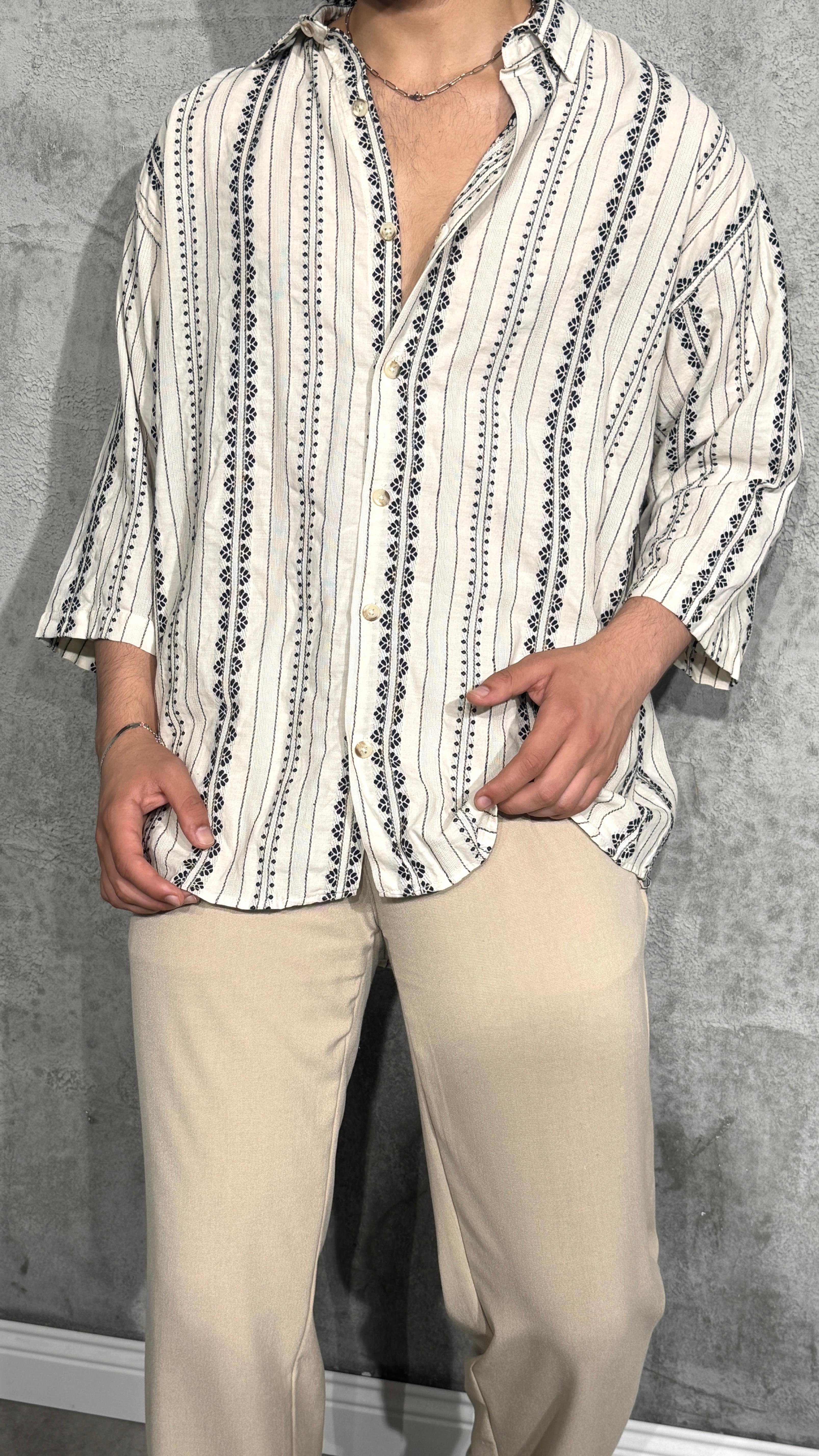 Desenli Oversize Gömlek