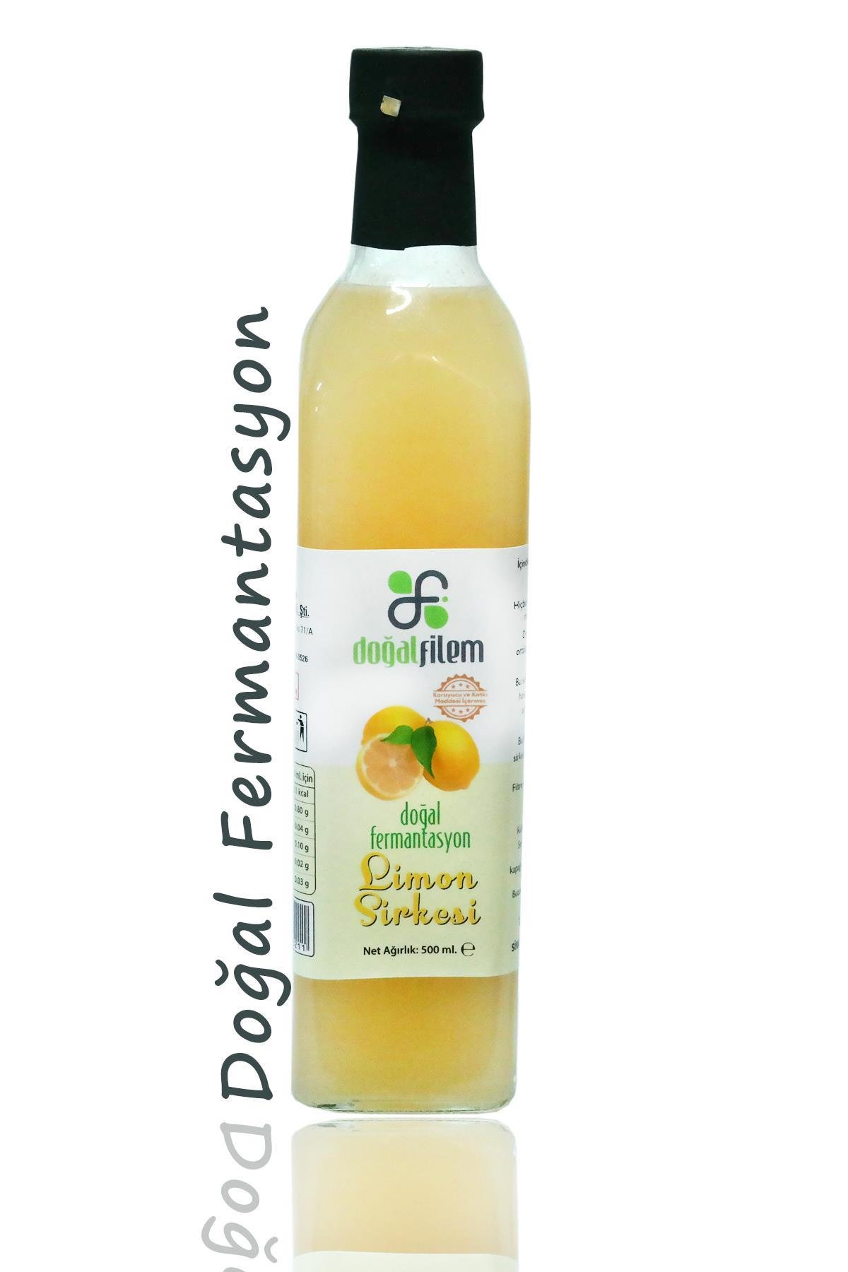 Doğal Fermante Limon Sirkesi 500 ml Cam Şişede