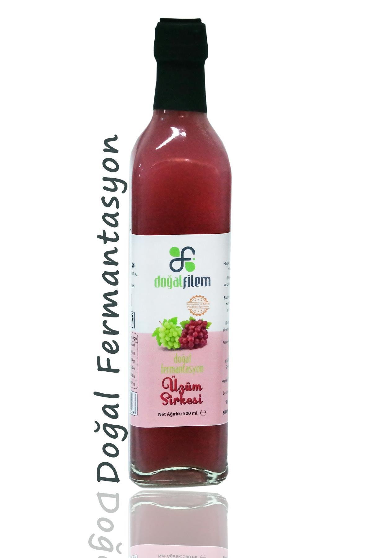 Doğal Fermante Üzüm Sirkesi 500 ml Cam Şişede