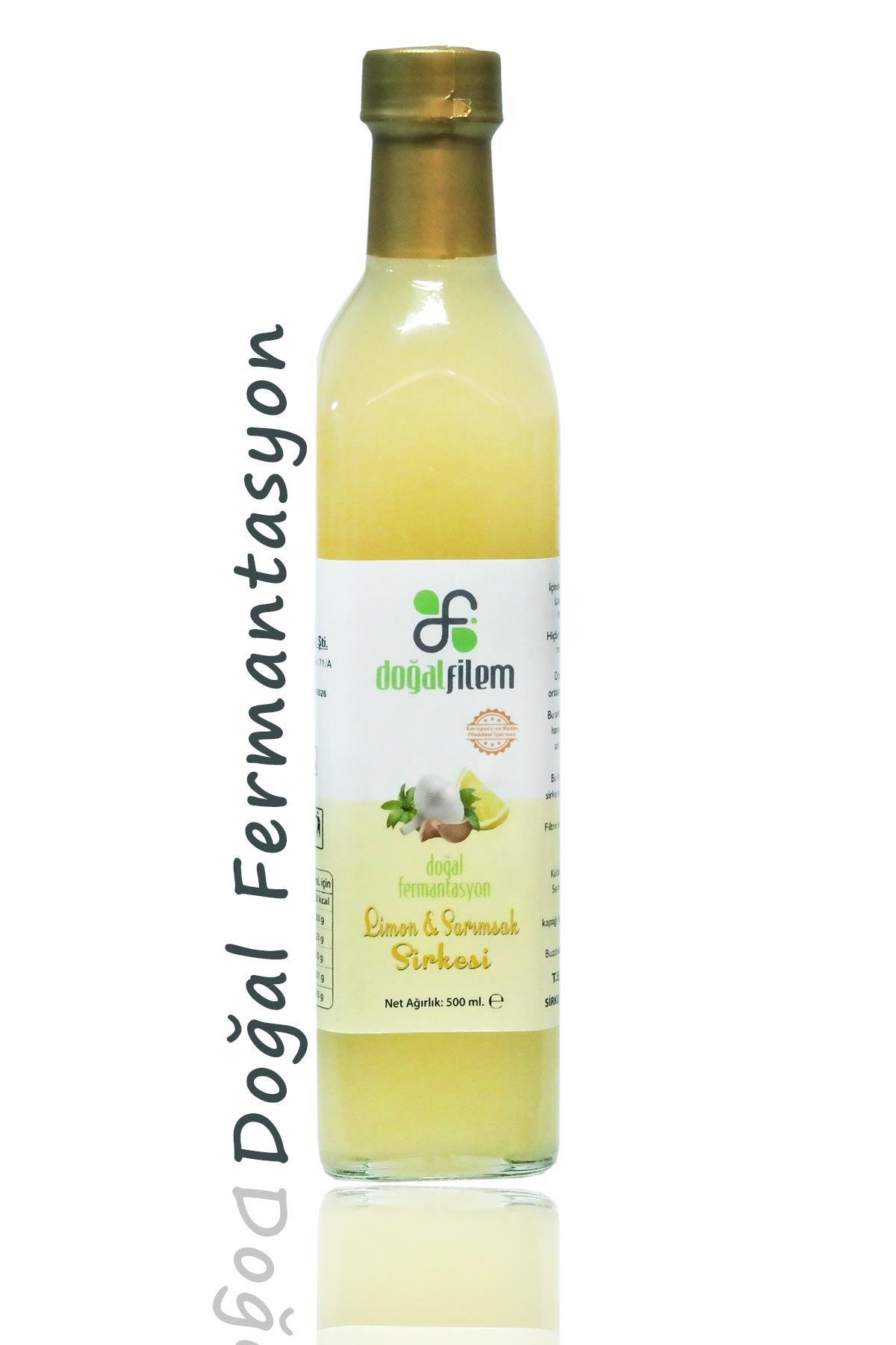 Doğal Fermante Sarımsak Limon Sirkesi 500 ml Cam Şişede