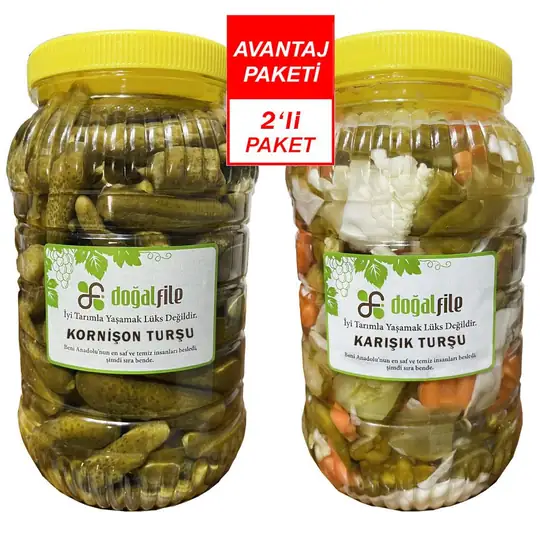 Kornişon ve Karışık Turşu 3 kg. 2'li paket