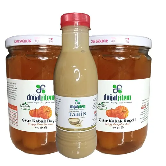2 adet 750 gr. Çıtır Kabak Reçeli + 500 gr Tahin Paketi