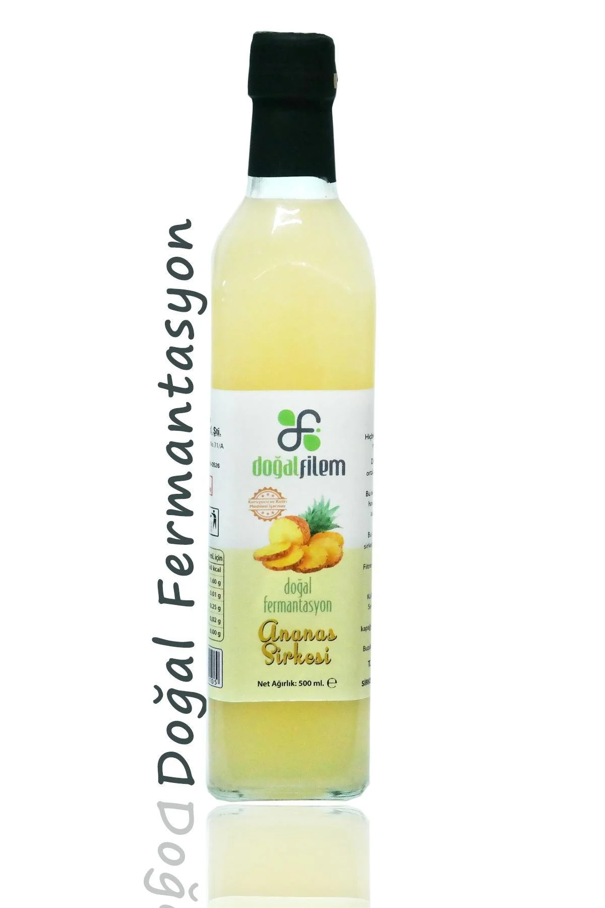 Doğal Fermante Ananas Sirkesi 500 ml Cam Şişede - 1 adet