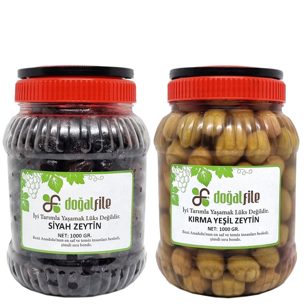 Siyah ve Yeşil Zeytin 1Kg 2'li Paket
