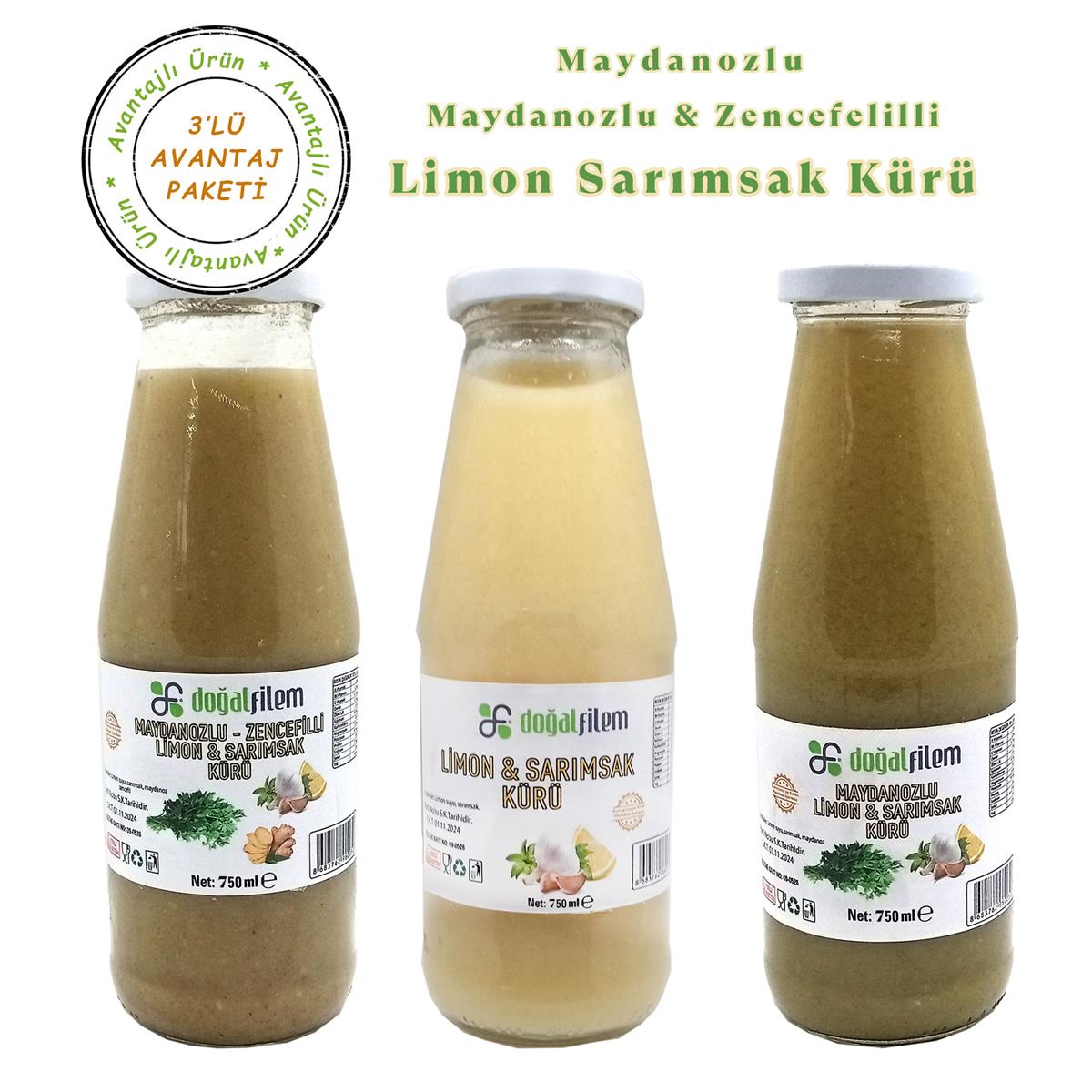 3'lü Set Sarımsak Limon Kürü 750 ml
