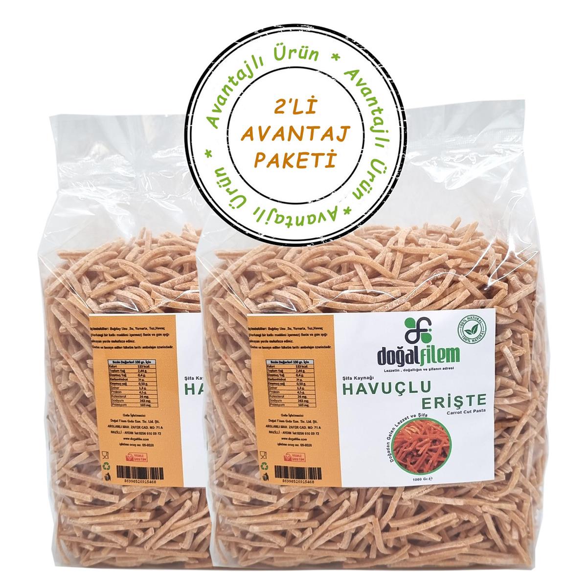 Havuçlu Erişte 1000 gr 2'li Paket