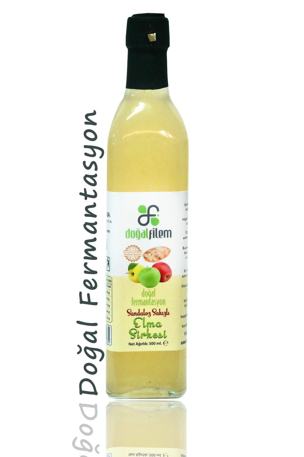 Doğal Fermante Sandaloz Sakızlı Elma Sirkesi 500 ml Cam Şişede