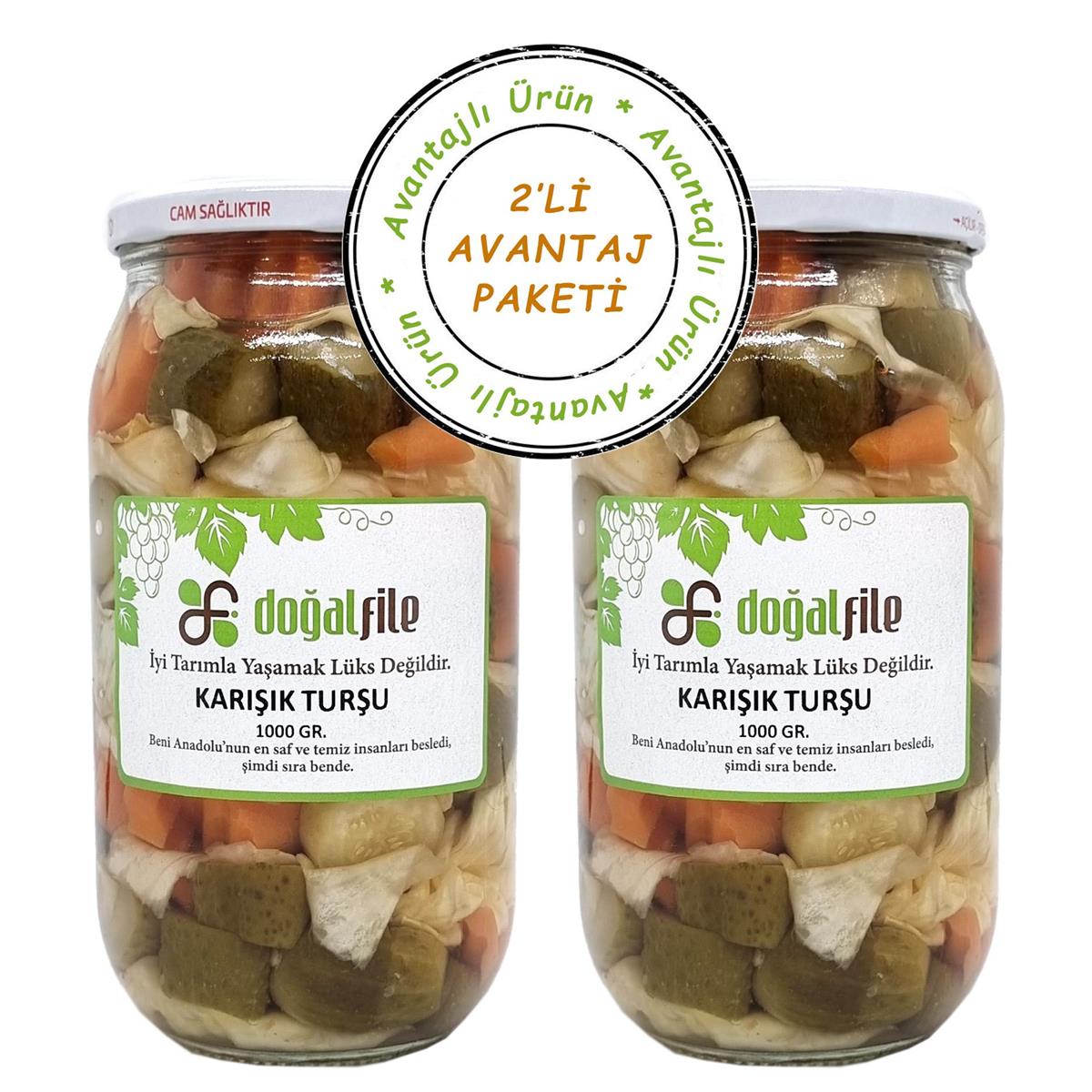 Ev Yapımı Karışık Turşu 1 Kg 2'li Paket