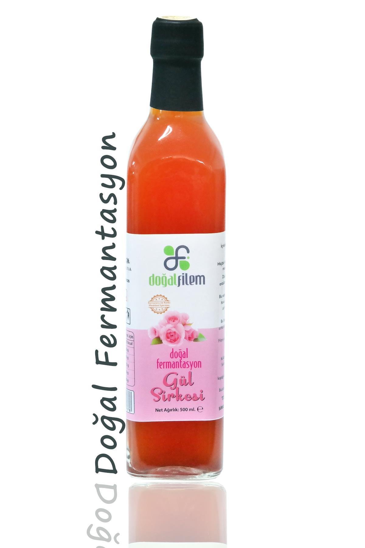 Doğal Fermante Gül Sirkesi 500 ml Cam Şişede