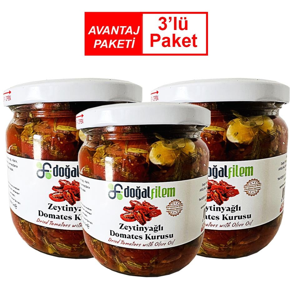 3'lü Zeytinyağlı Domates Kurusu 450 gr