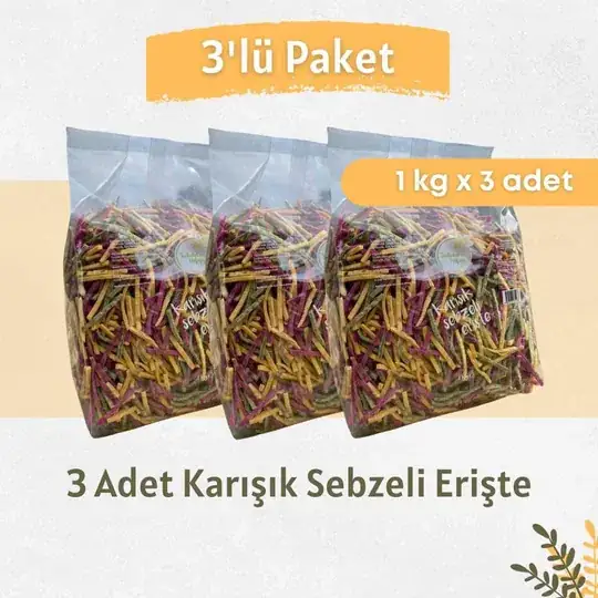 KARIŞIK SEBZELİ ERİŞTE - 3 kg.