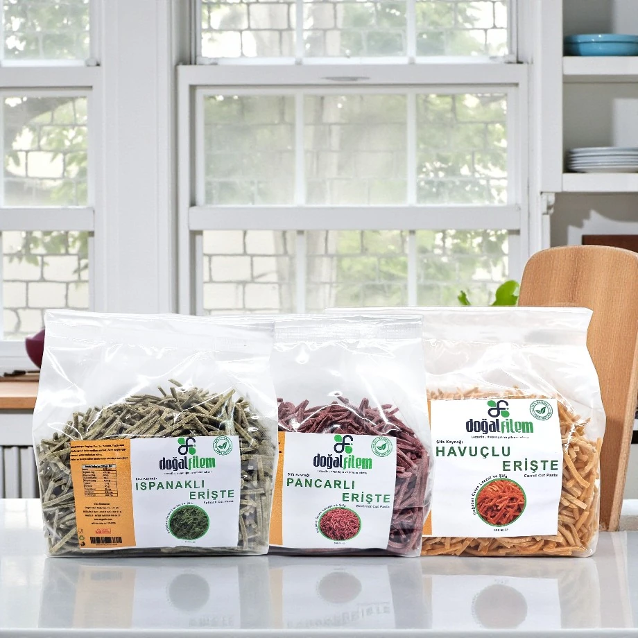 3'LÜ 500GR ERİŞTE PAKETİ (Ispanak-Pancar-Havuç)