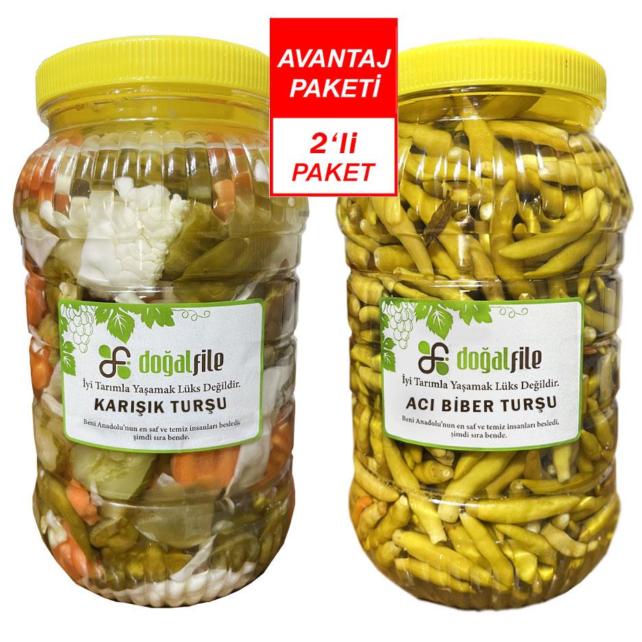 Karışık ve Acı Biber Turşu 3 kg. 2 li paket