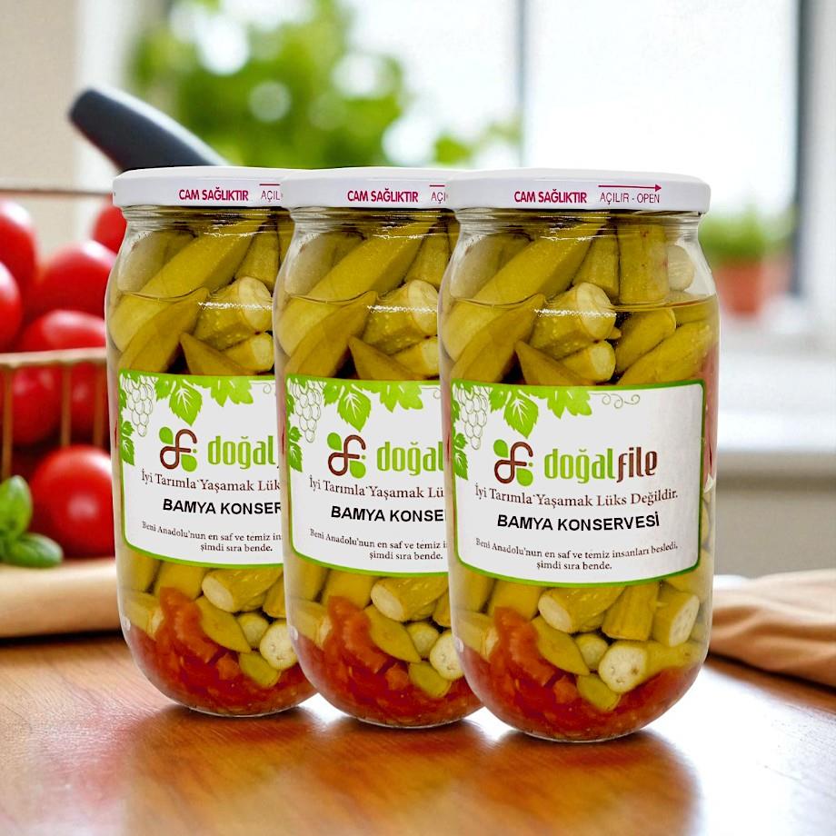 Bamya Konservesi Süzme 650 gr. 3 lü paket