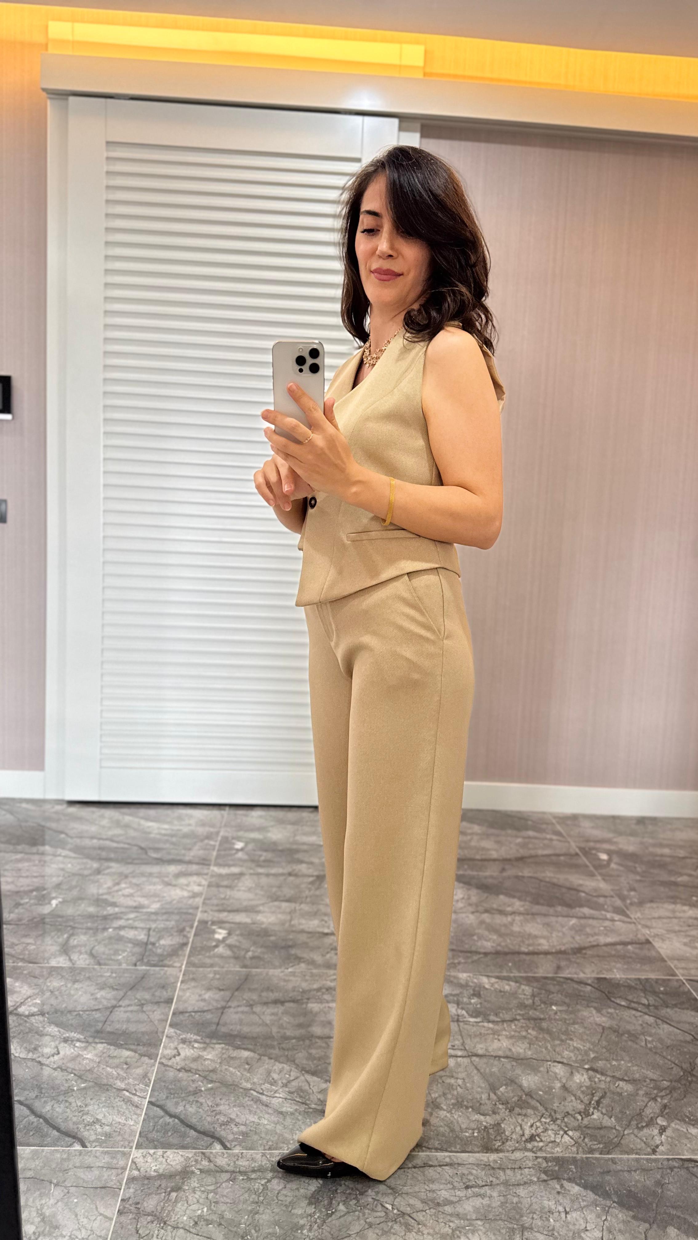 Asimetrik Kesim Yelek Takım