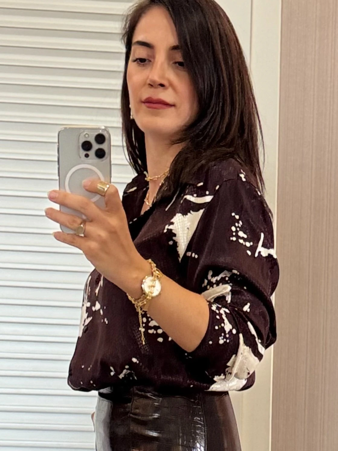 Fit Desenli Viskon Gömlek