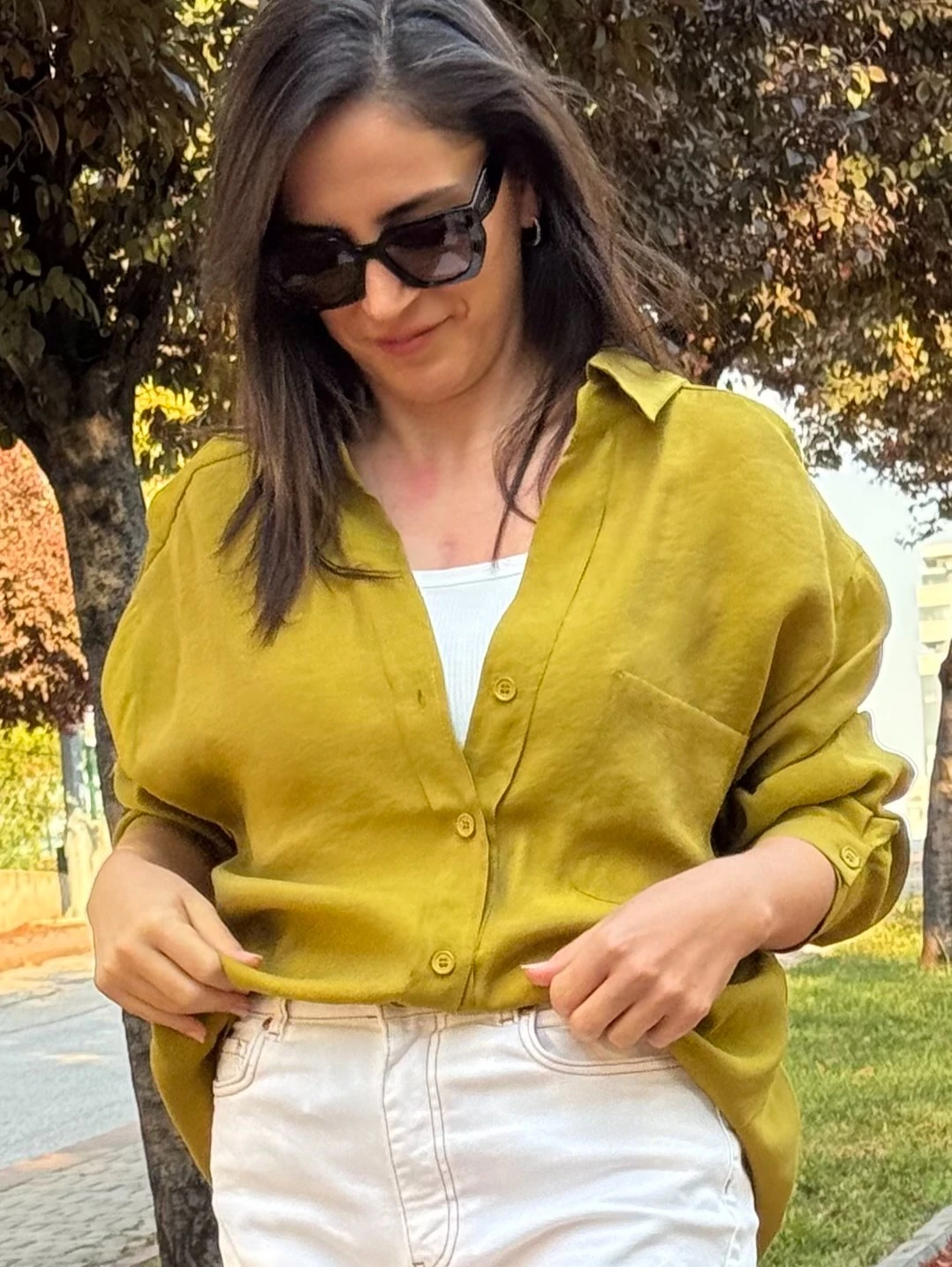 Düşük Omuzlu Oversize Gömlek