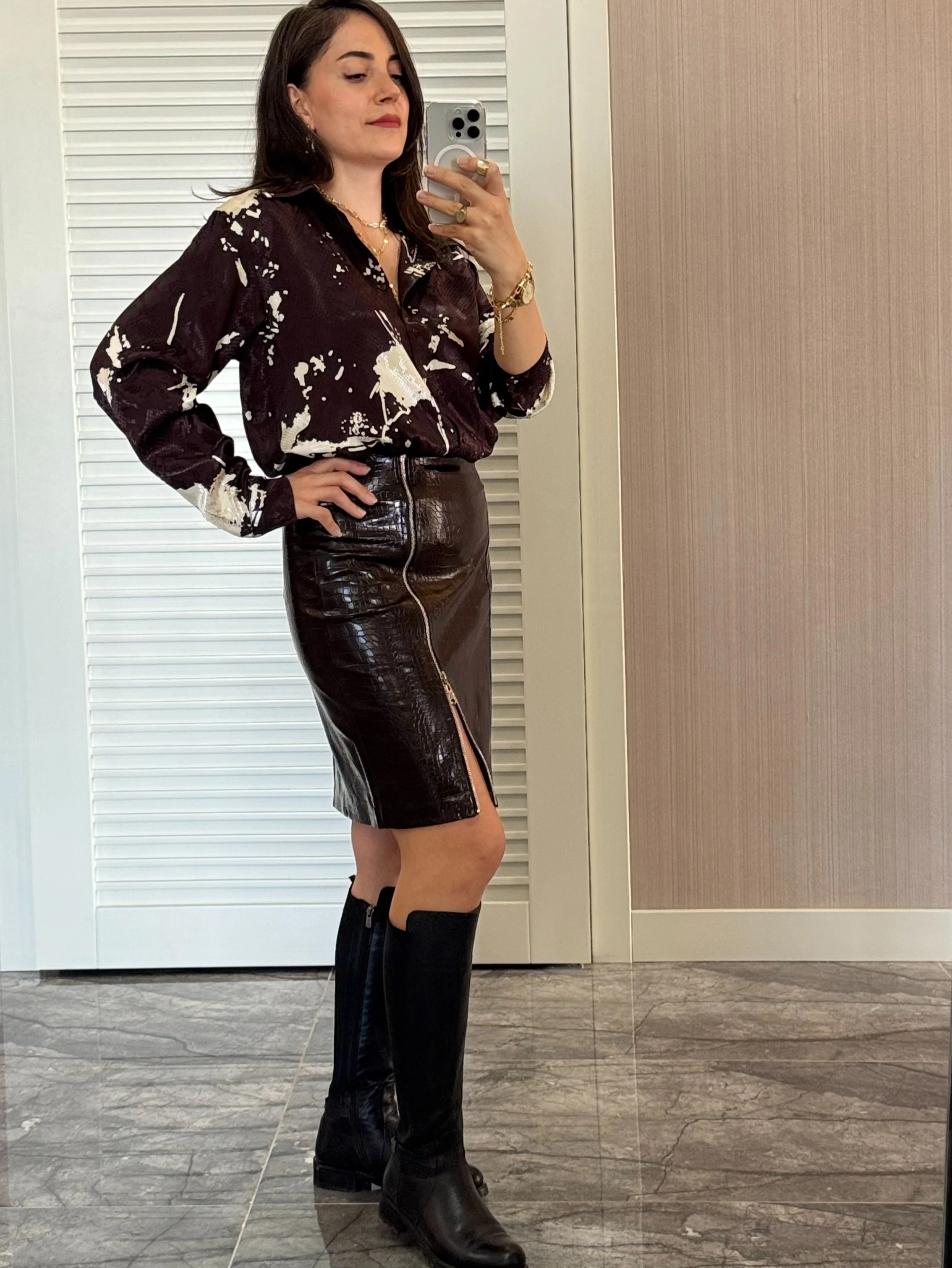 Fit Desenli Viskon Gömlek