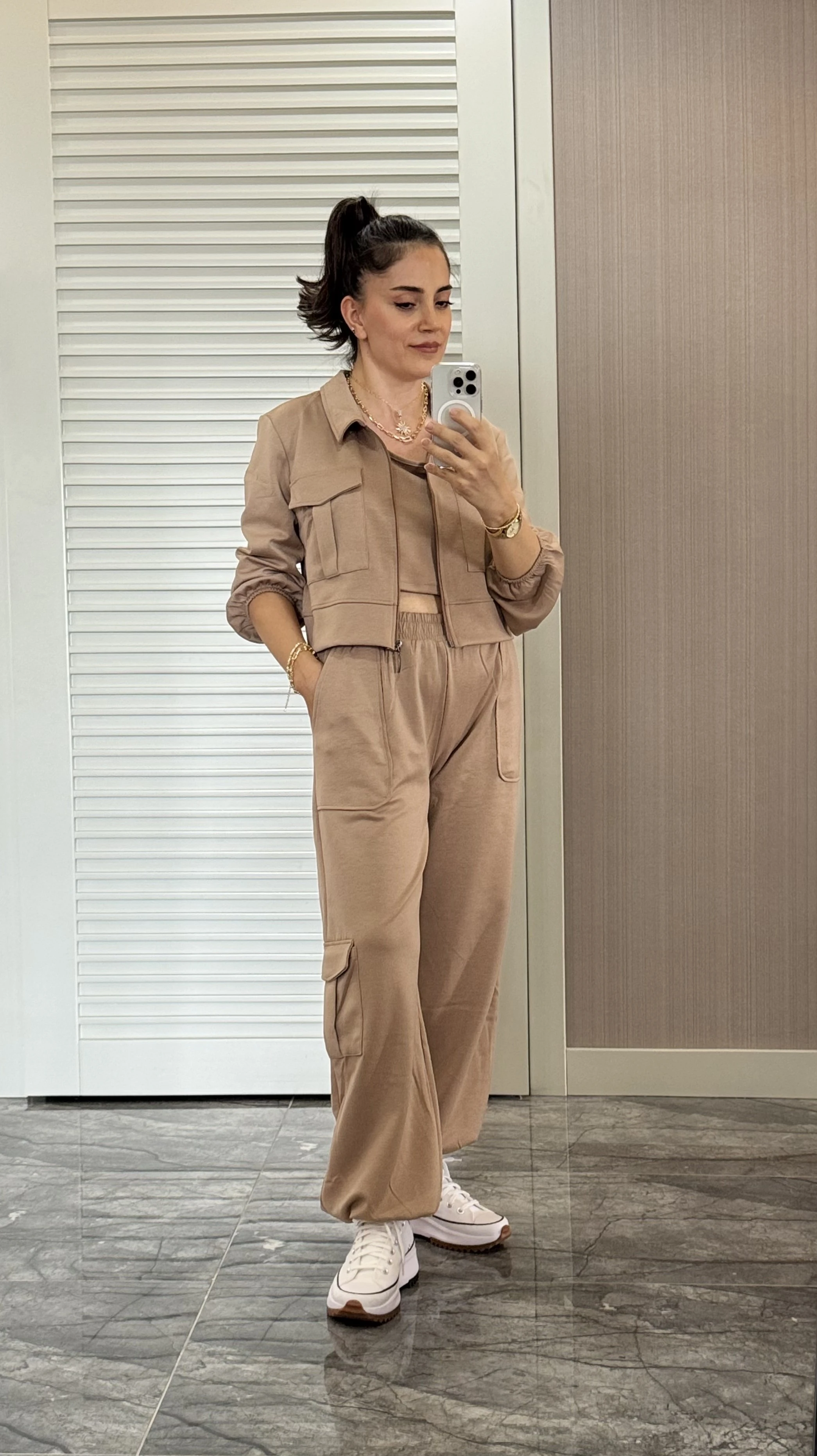 3'lü Eşofman Takımı - Vizon