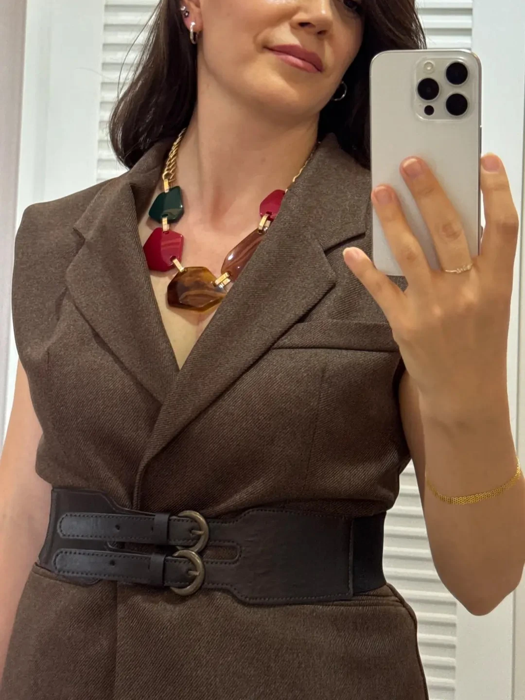 Belden Lastikli kemerli Yelek Pantolon Takım