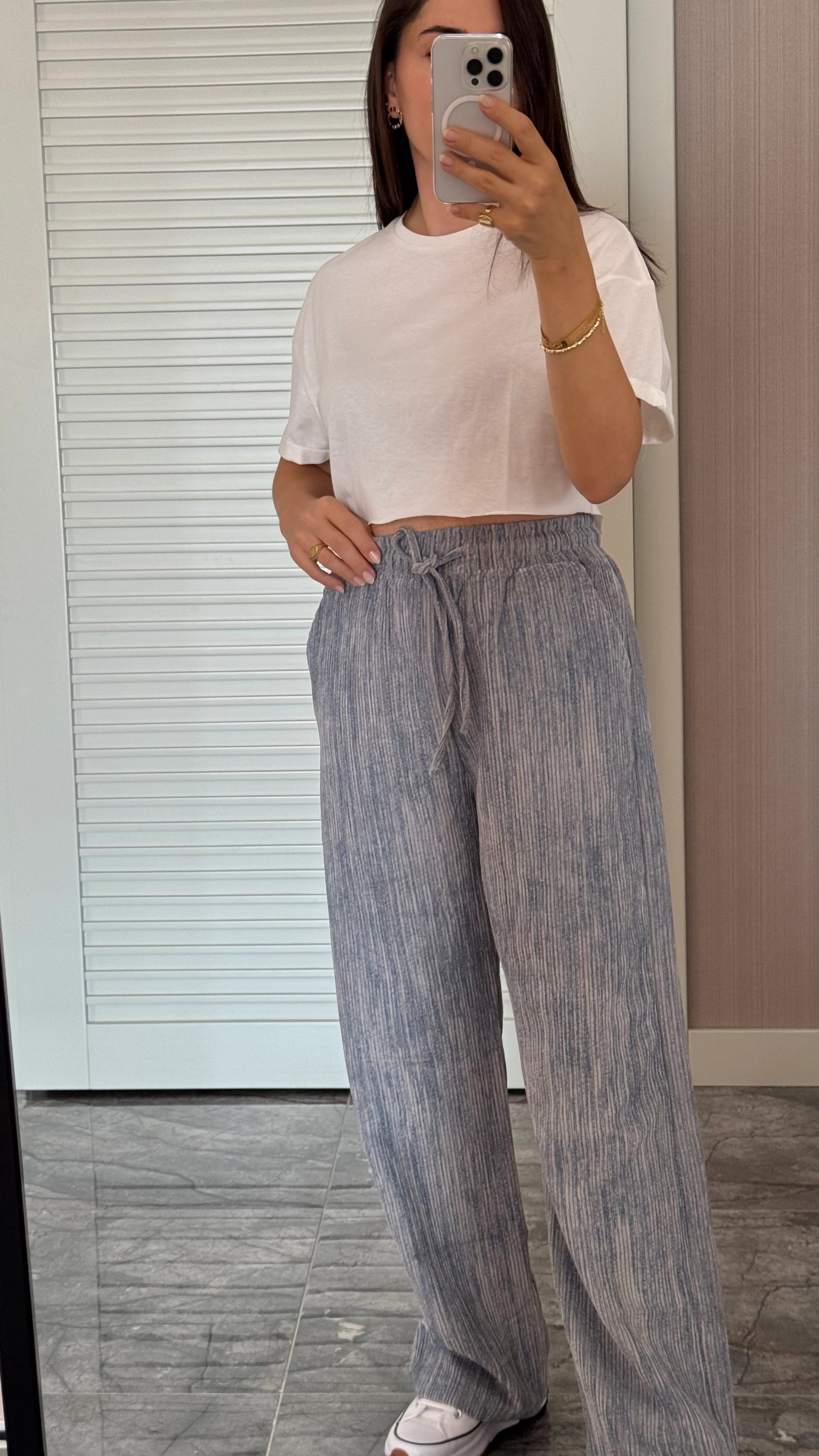 Kadife Pantolon - Mavi