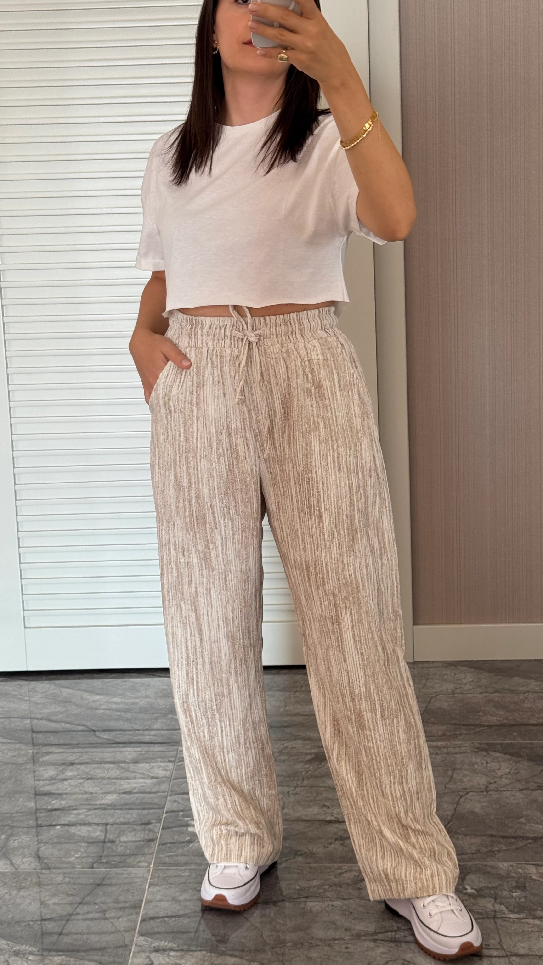 Kadife Pantolon - Ekru