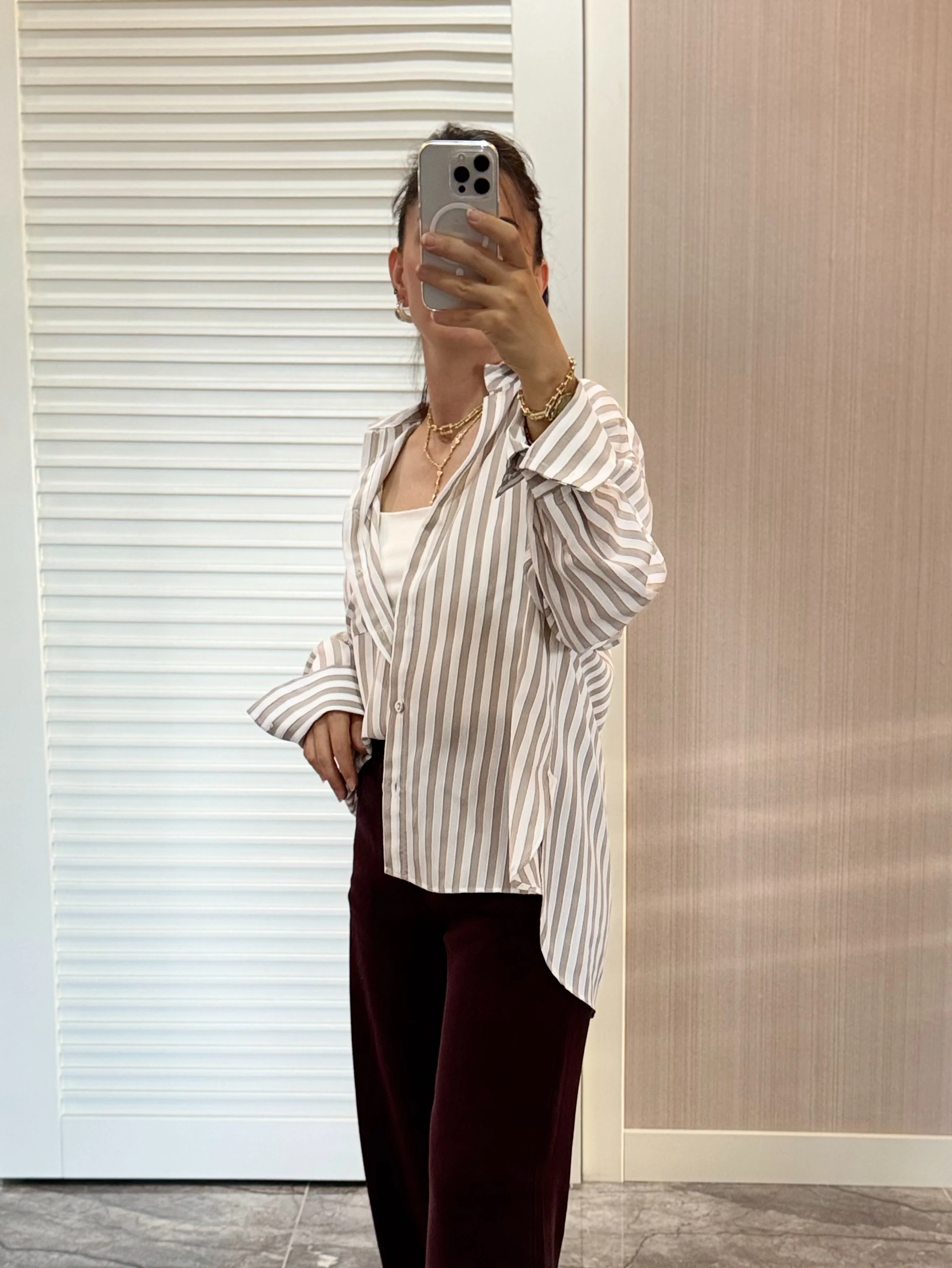 Vizon & Beyaz Çizgili Gömlek