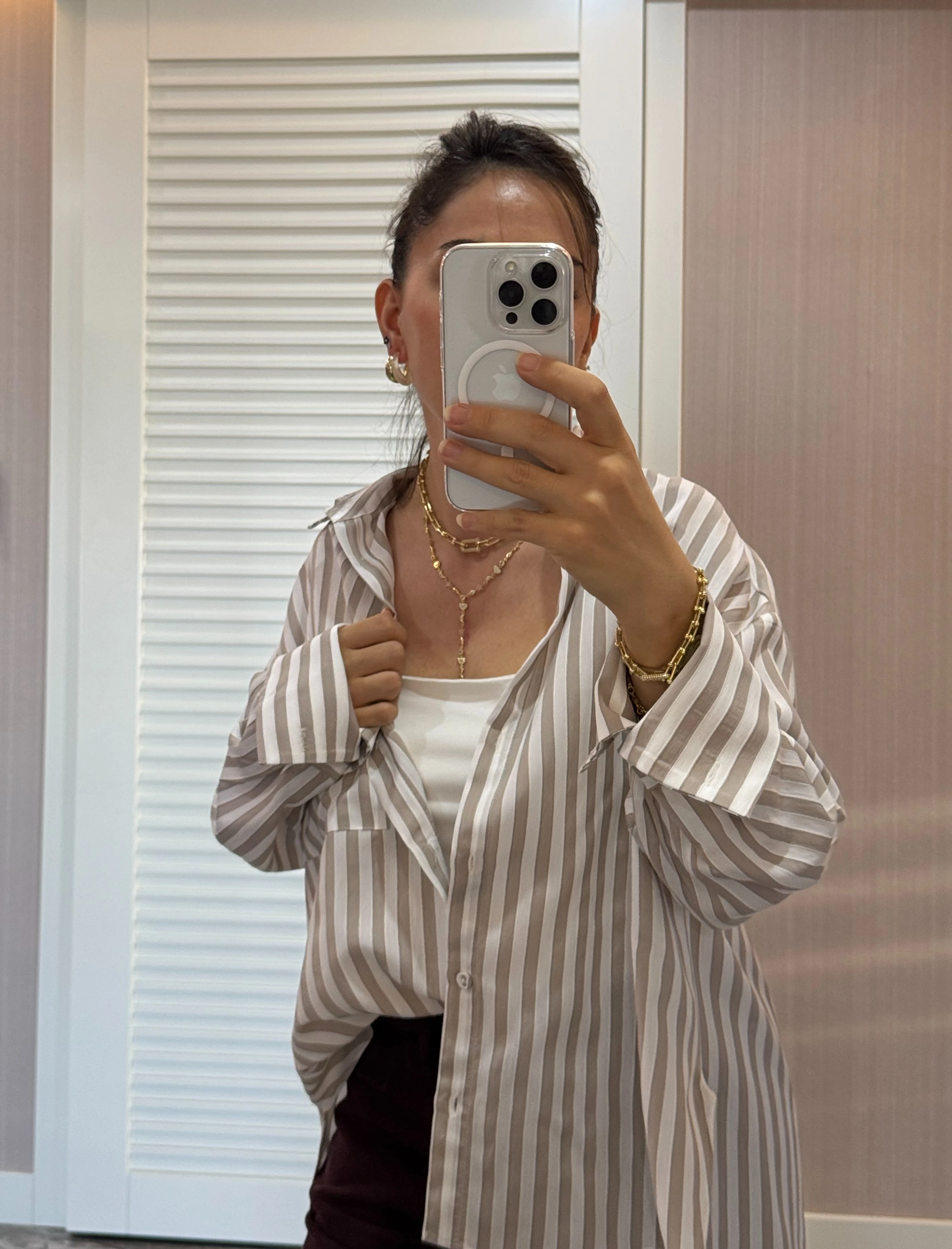 Vizon & Beyaz Çizgili Gömlek